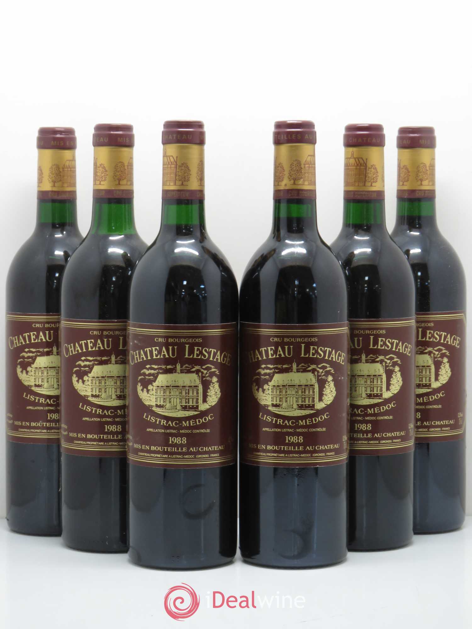 Château Lestage Cru Bourgeois 1988 - Lot de 6 bouteilles - 0