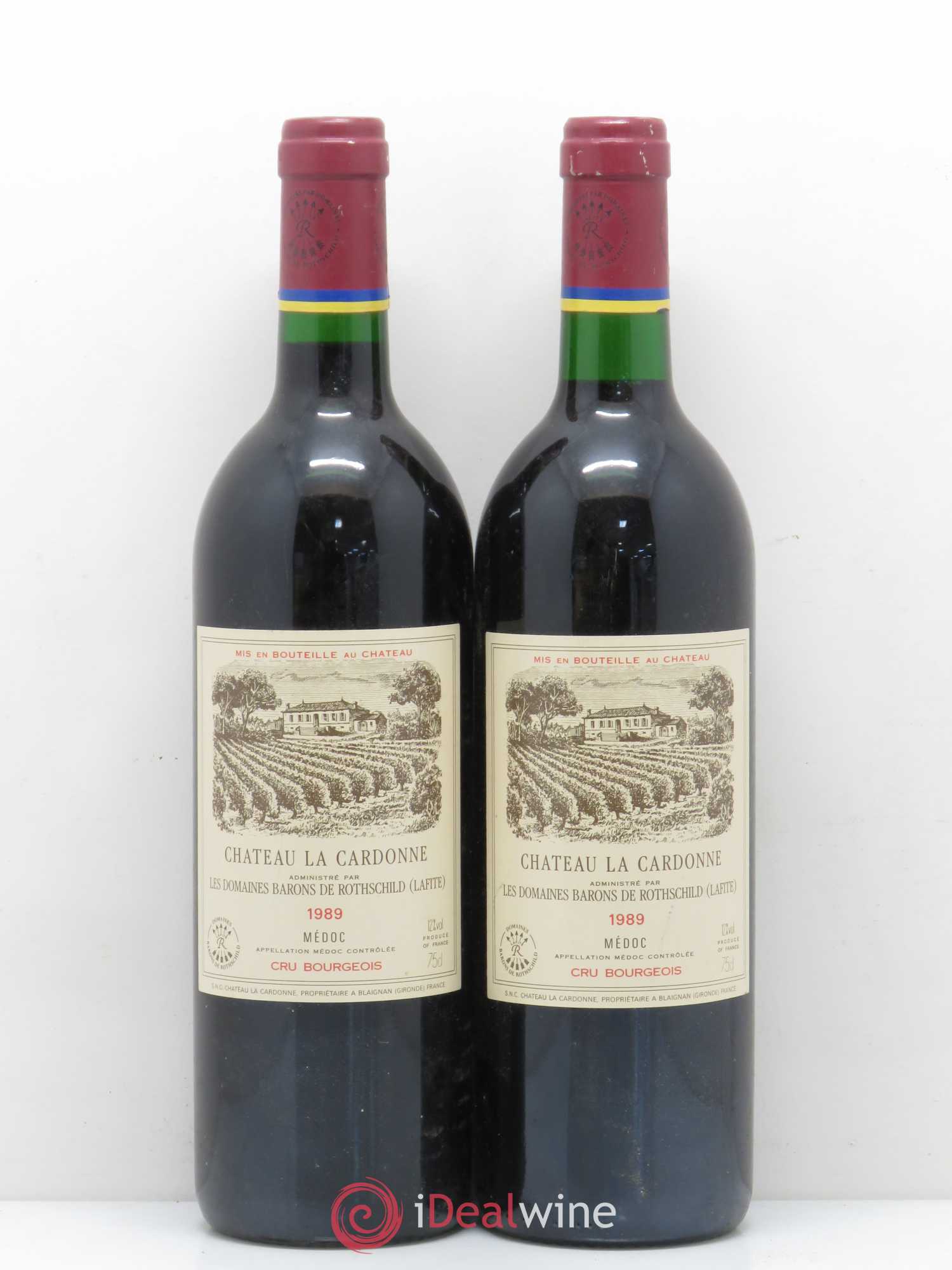 Château la Cardonne Cru Bourgeois 1989 - Lot de 2 bouteilles - 0
