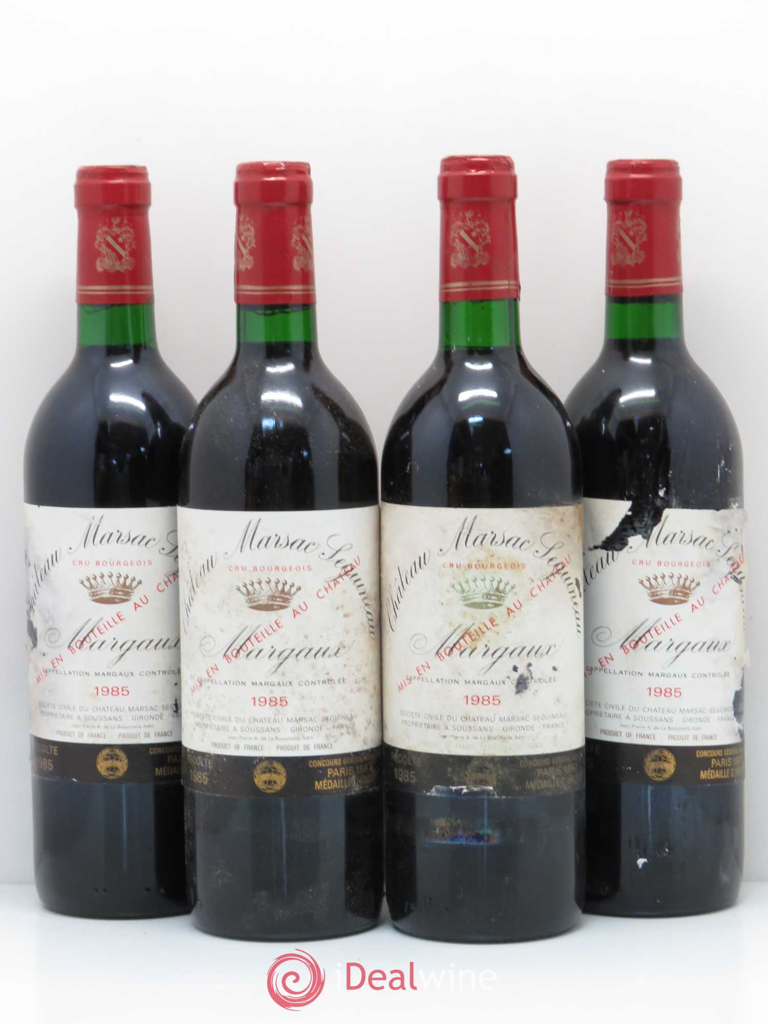 Château Marsac Séguineau Cru Bourgeois 1985 - Lot de 4 bouteilles - 0