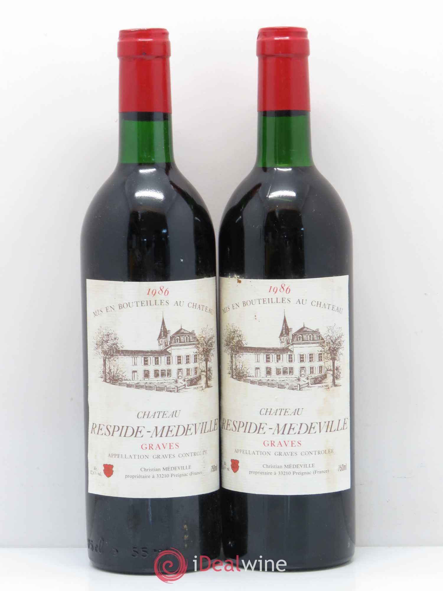 Château Respide Médeville 1986 - Lot de 5 bouteilles - 2