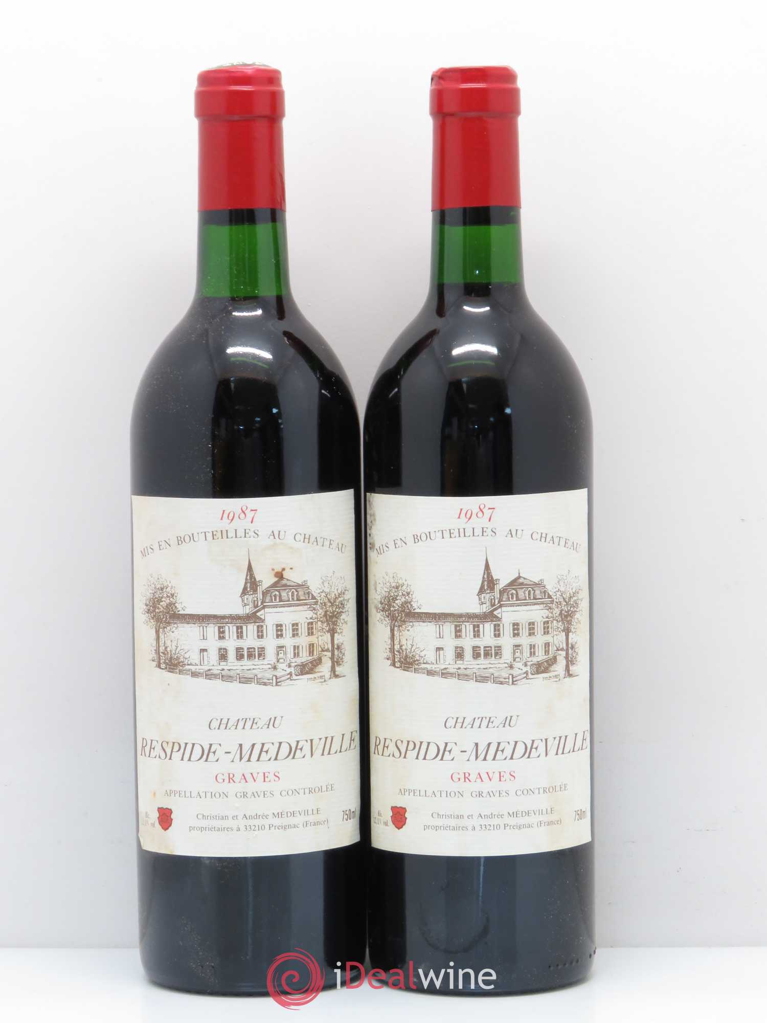 Château Respide Médeville 1987 - Lot de 5 bouteilles - 2