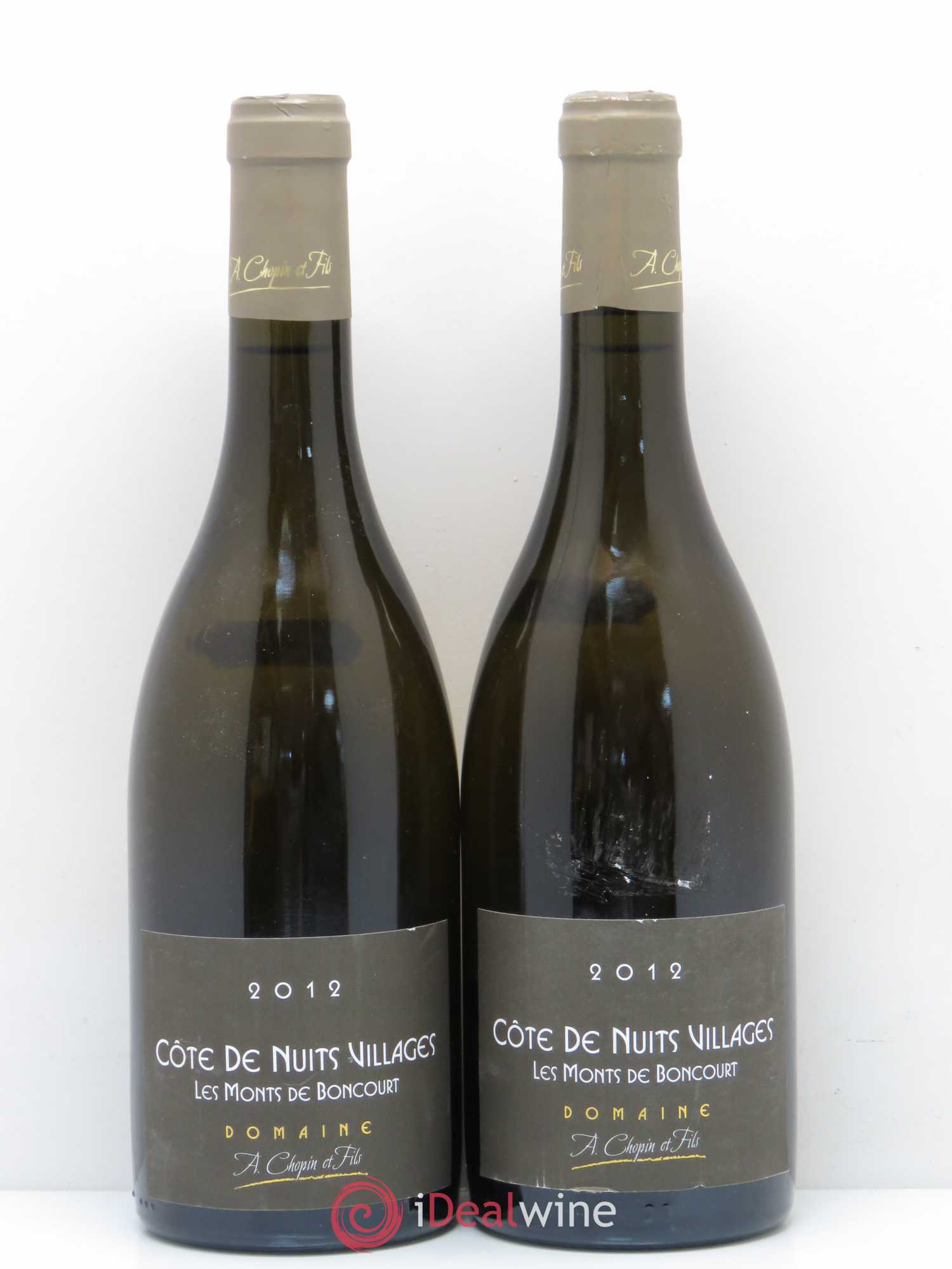 Bourgogne Cotes de Nuits Village Les Monts de Boncourt Domaine Chopin & fils 2012 - Posten von 2 Flaschen - 0