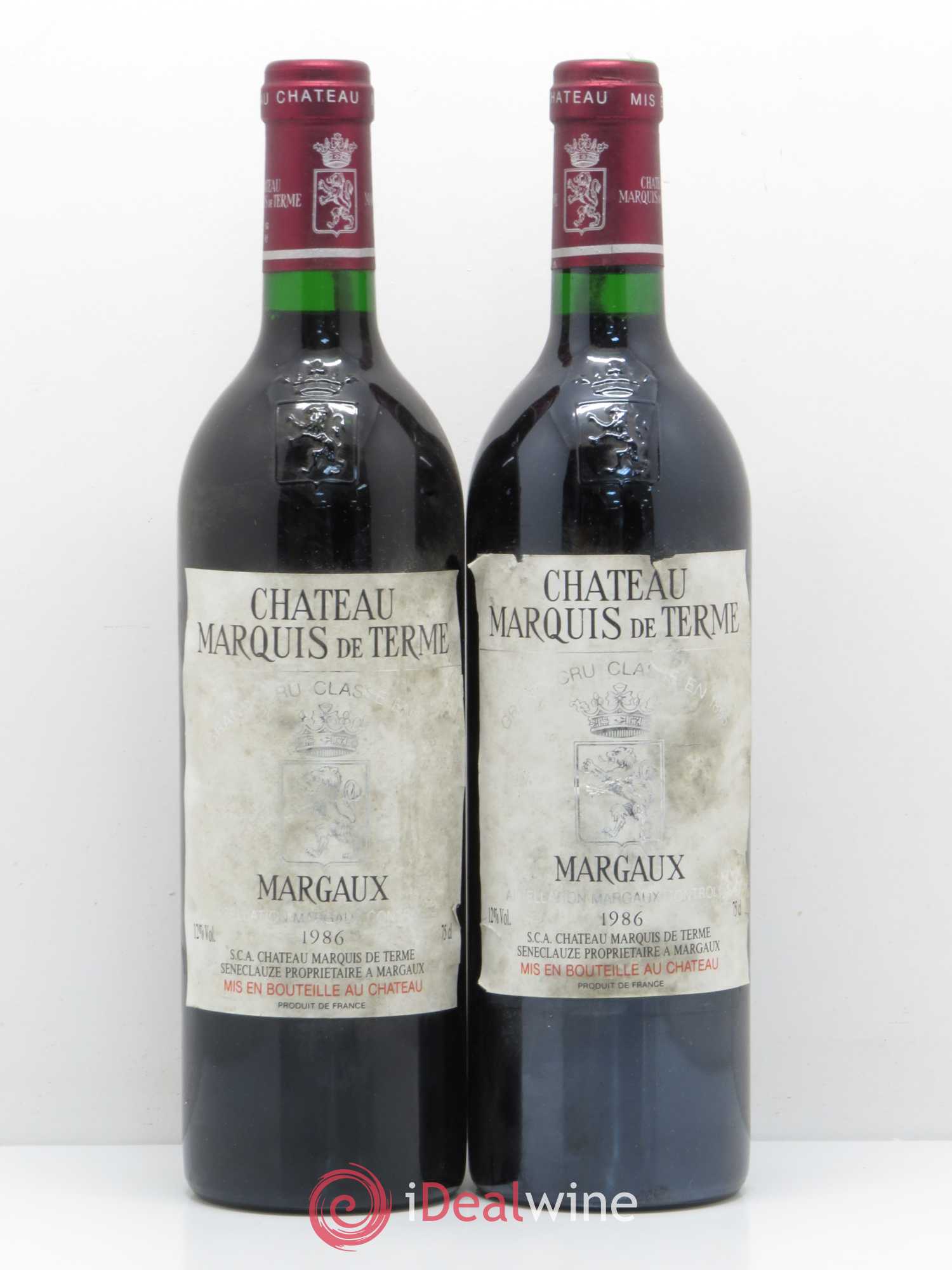 Château Marquis de Terme 4ème Grand Cru Classé 1986 - Lot de 5 bouteilles - 2