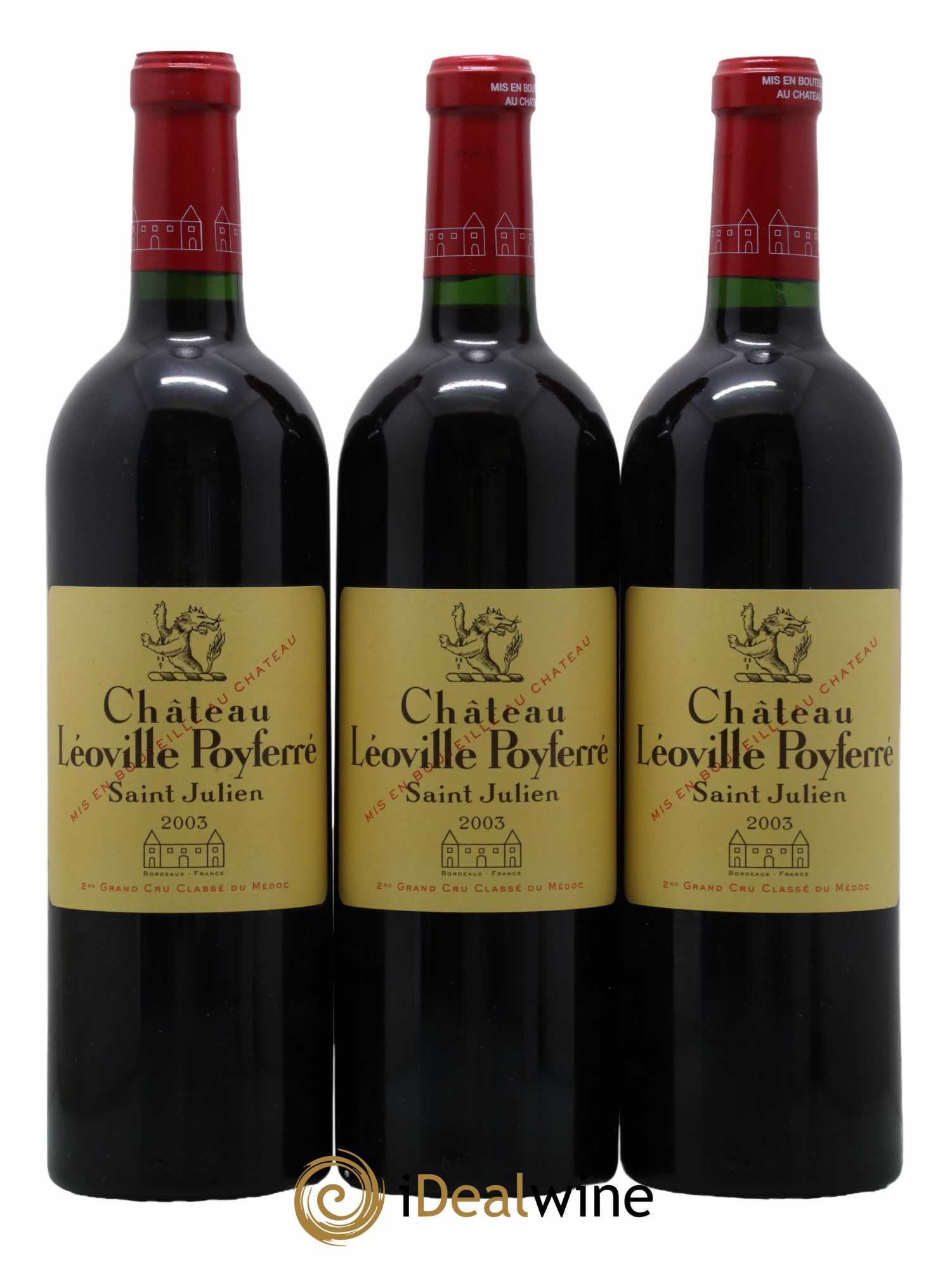 Château Léoville Poyferré 2ème Grand Cru Classé 2003 - Lot de 3 bouteilles - 0