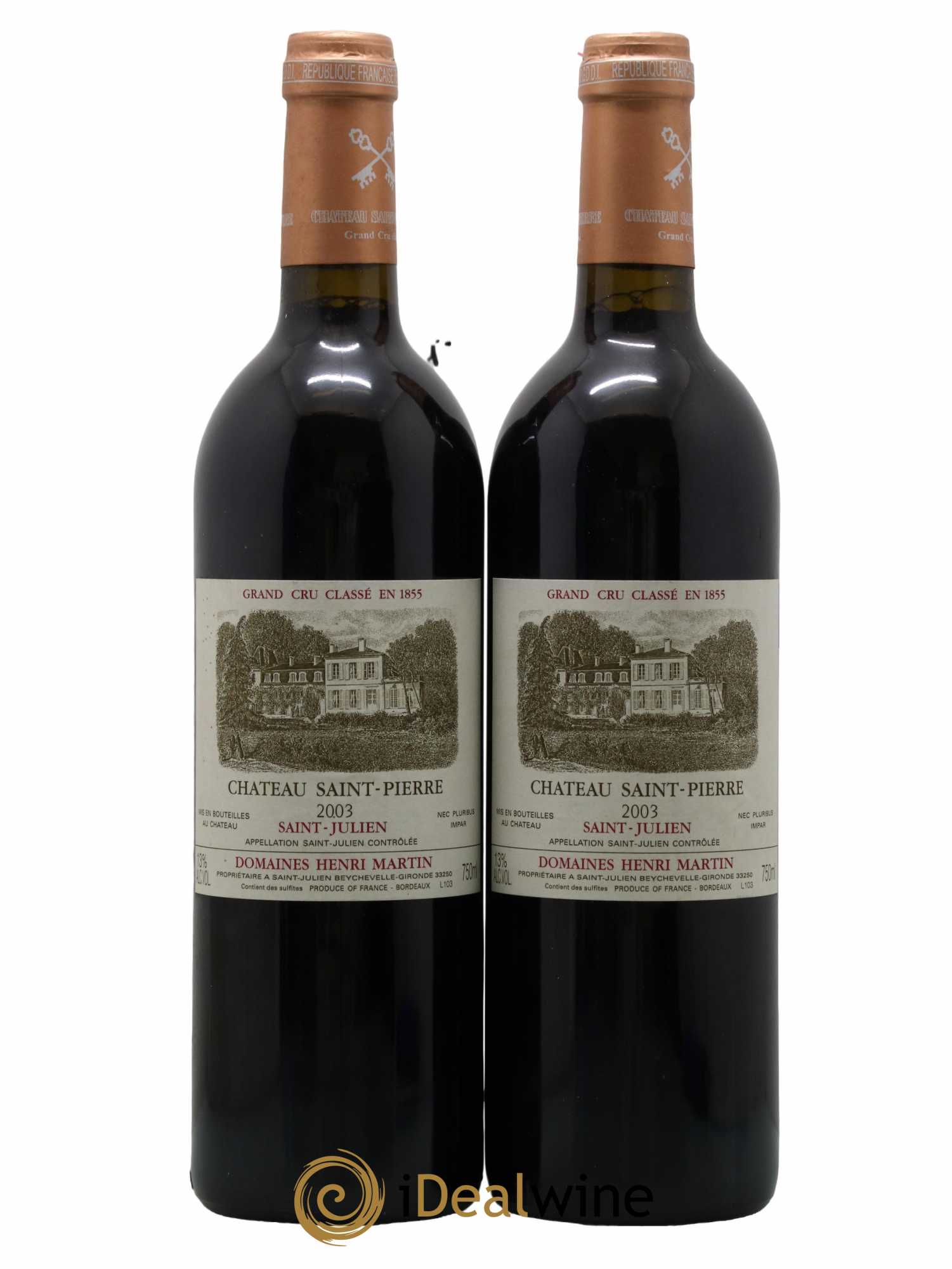 Château Saint-Pierre 4ème Grand Cru Classé 2003 - Lot de 2 bouteilles - 0
