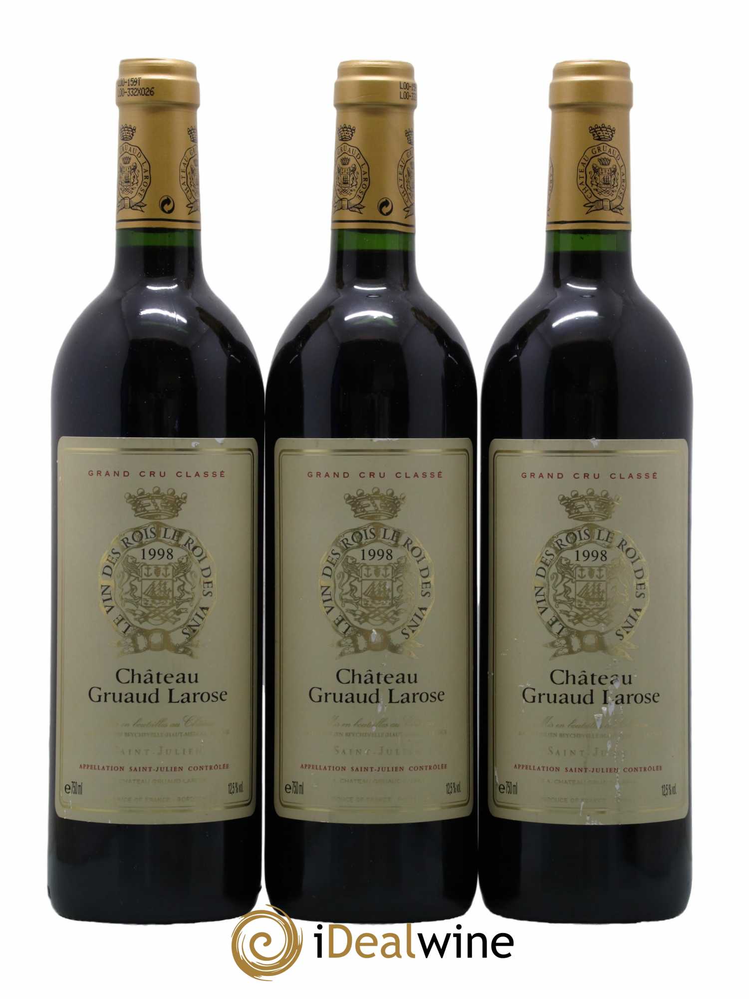 Château Gruaud Larose 2ème Grand Cru Classé 1998 - Lot de 3 bouteilles - 0