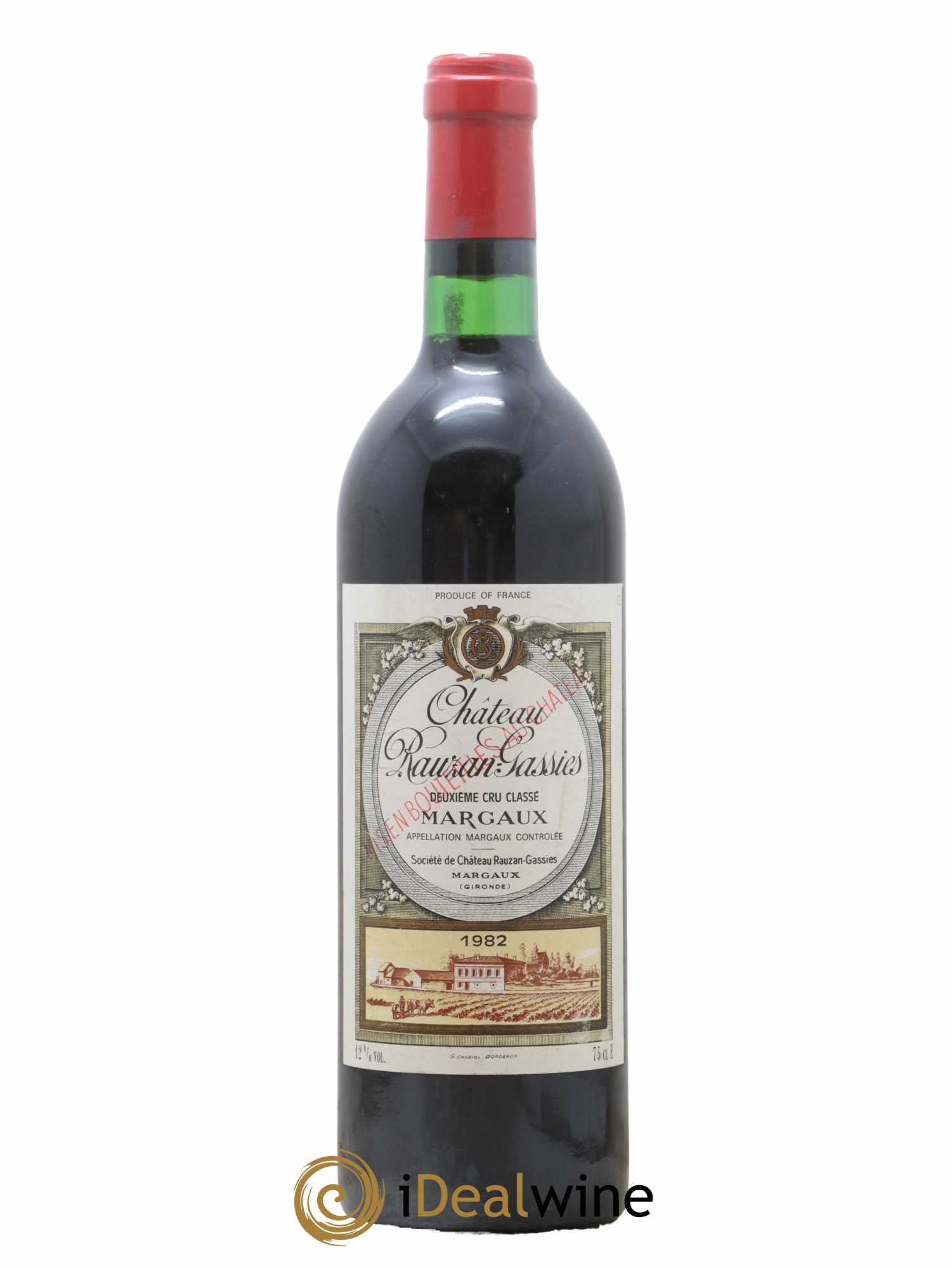 Château Rauzan-Gassies 2ème Grand Cru Classé 1982 - Lotto di 1 bottiglia - 0