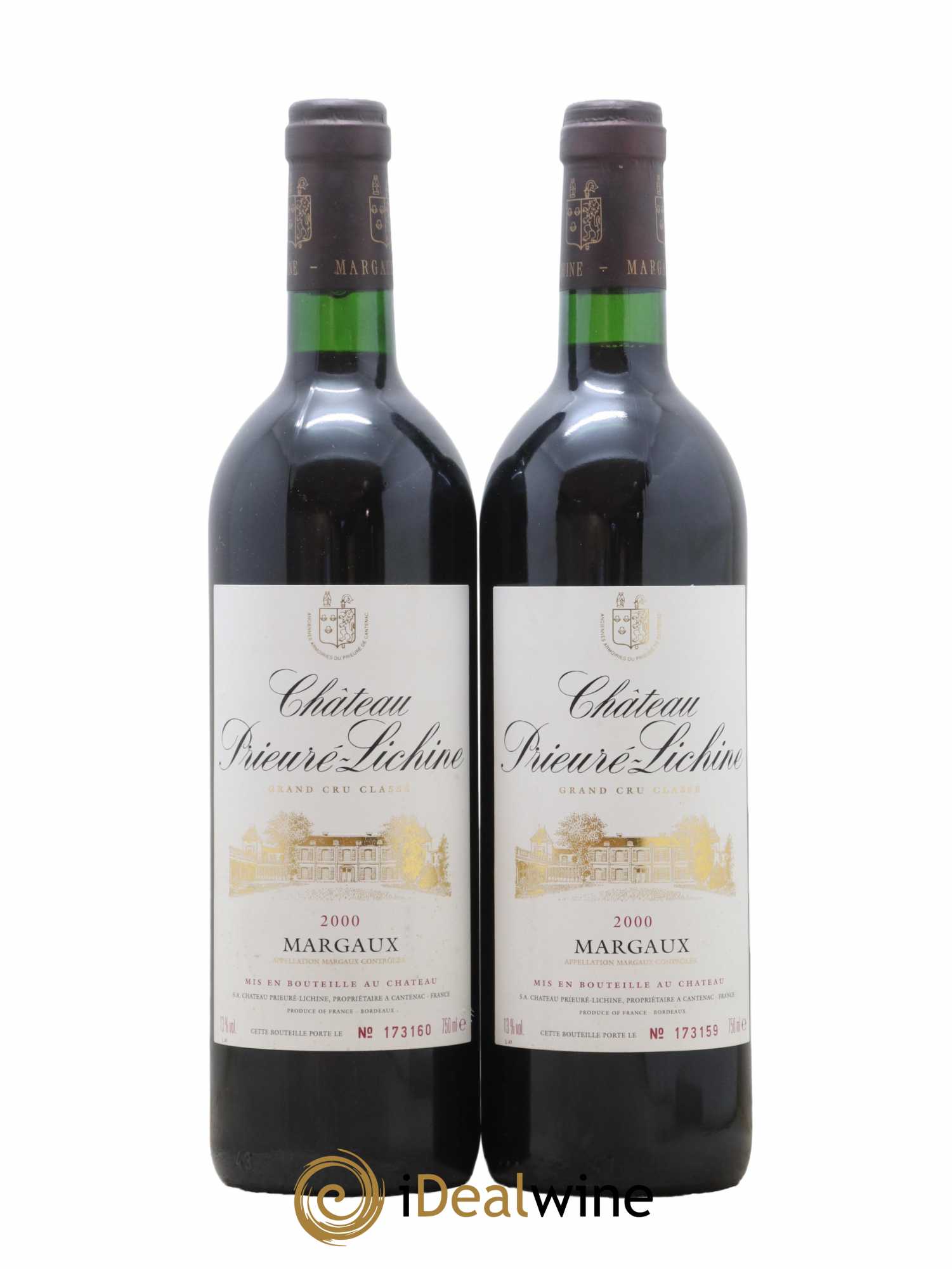 Château Prieuré Lichine 4ème Grand Cru Classé 2000 - Lot de 2 bouteilles - 0