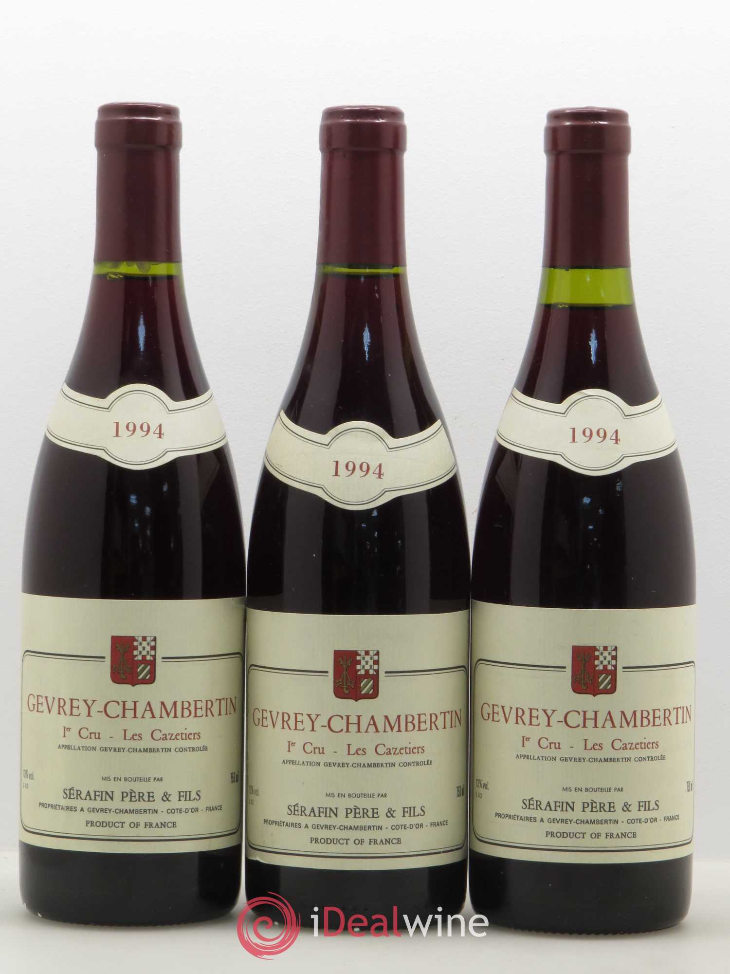 Gevrey-Chambertin 1er Cru Les Cazetiers Christian Sérafin Père et Fils 1994 - Posten von 3 Flaschen - 0