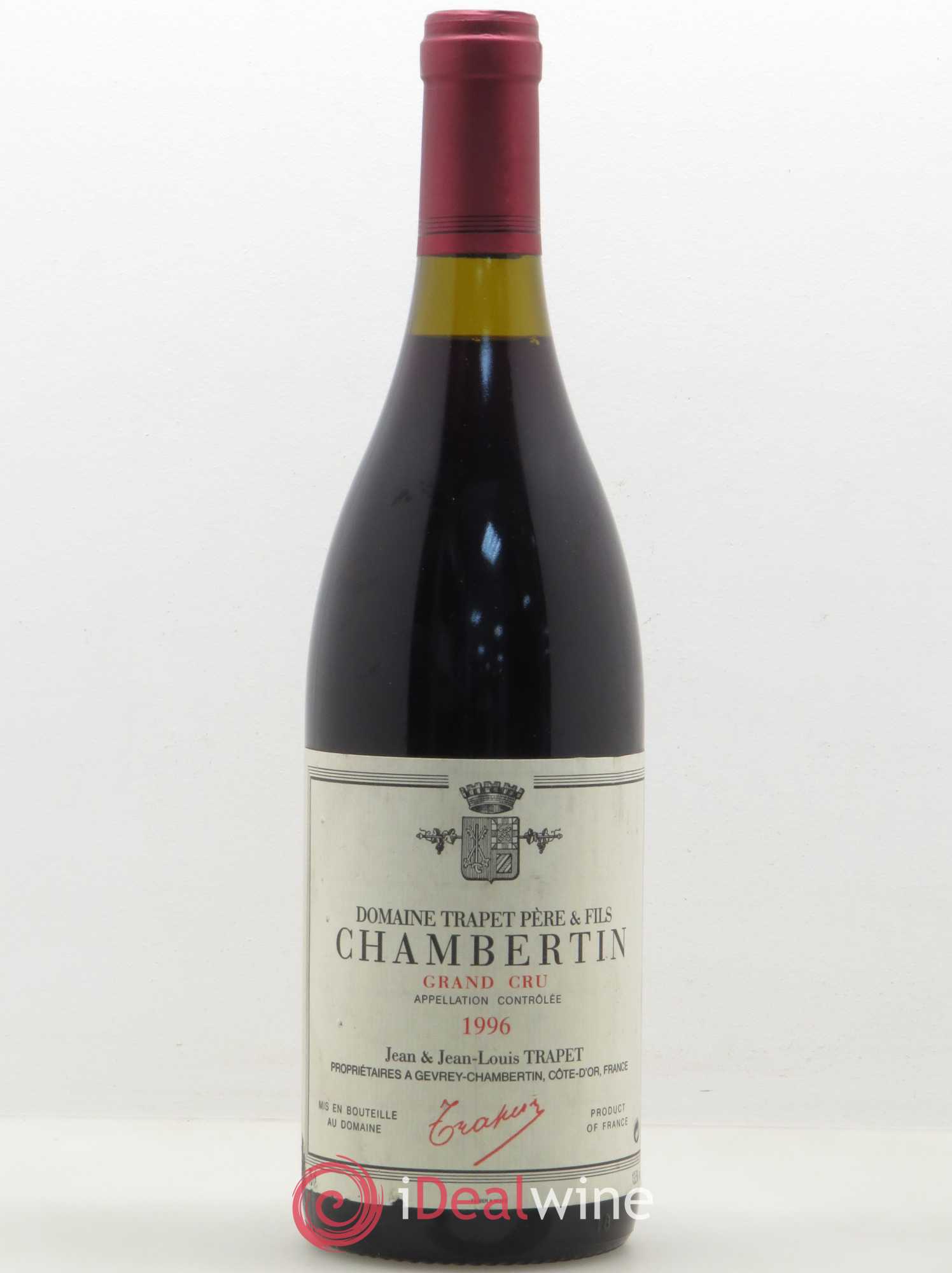 Chambertin Grand Cru Domaine Trapet 1996 - Lot de 1 bouteille - 0