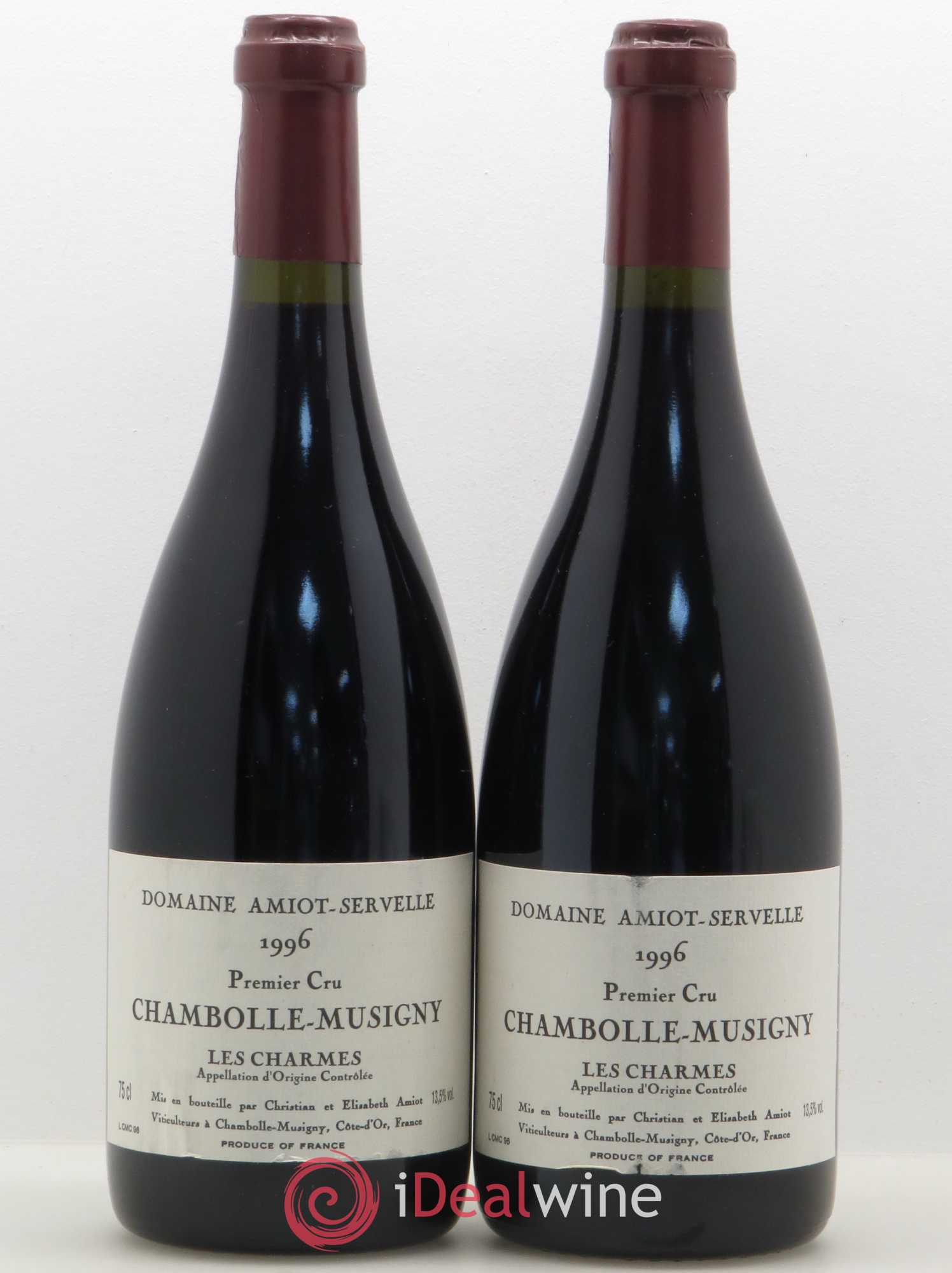 Chambolle-Musigny 1er Cru Les Charmes Amiot-Servelle 1996 - Lot de 2 bouteilles - 0