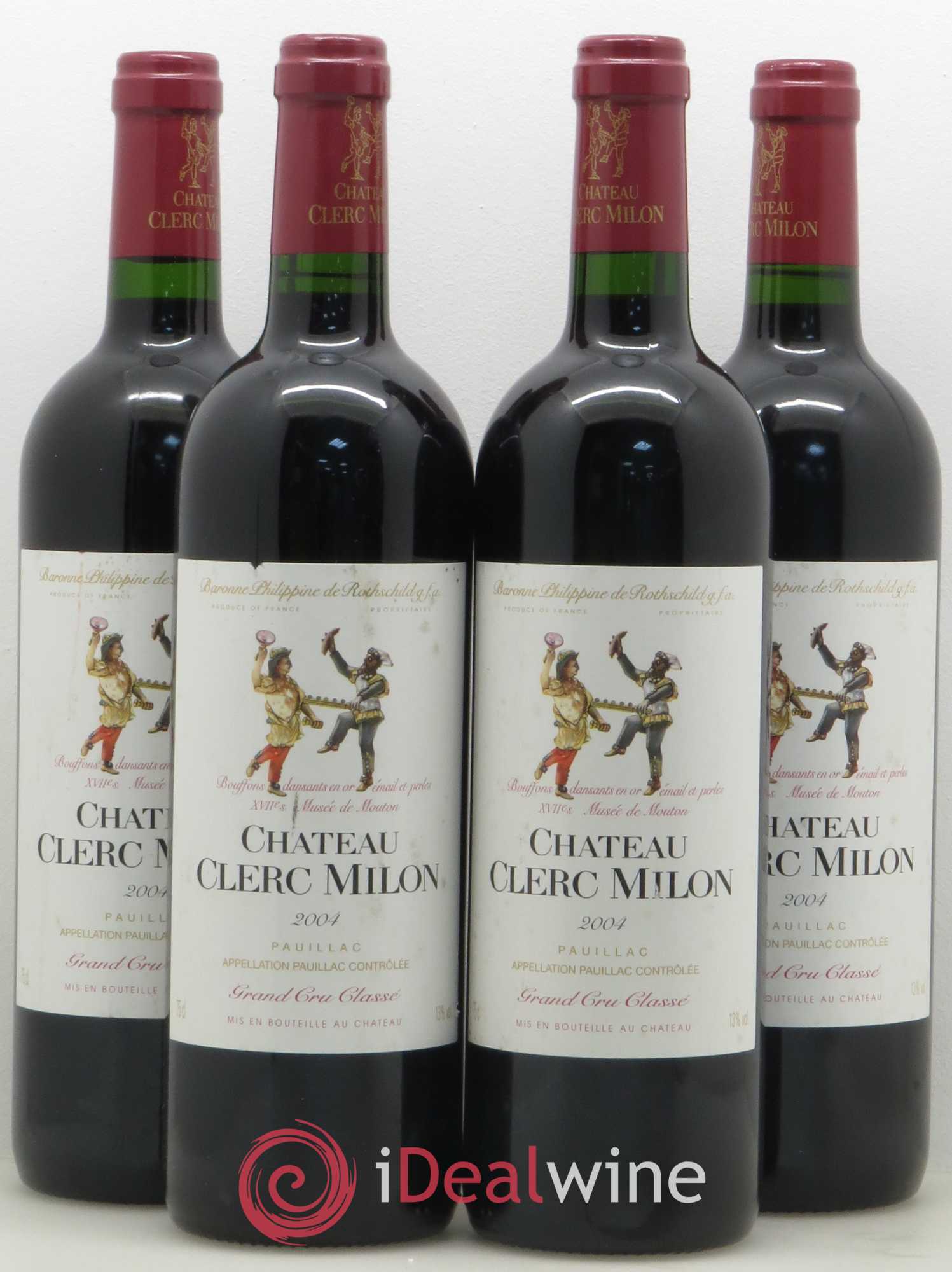 Château Clerc Milon 5ème Grand Cru Classé 2004 - Lot de 4 bouteilles - 0