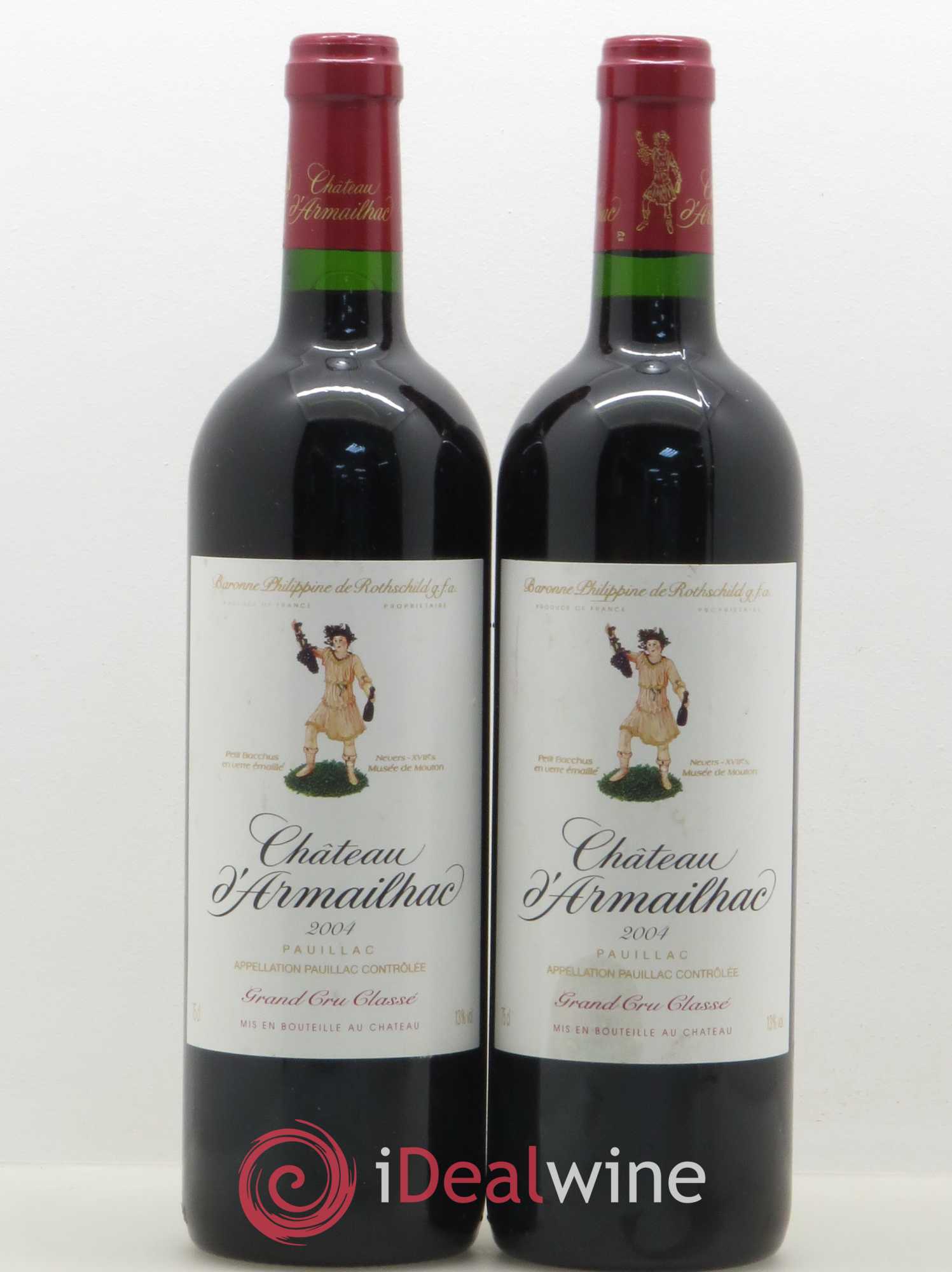 Château d' Armailhac - Mouton Baron(ne) Philippe 5ème Grand Cru Classé 2004 - Lotto di 2 bottiglie - 0
