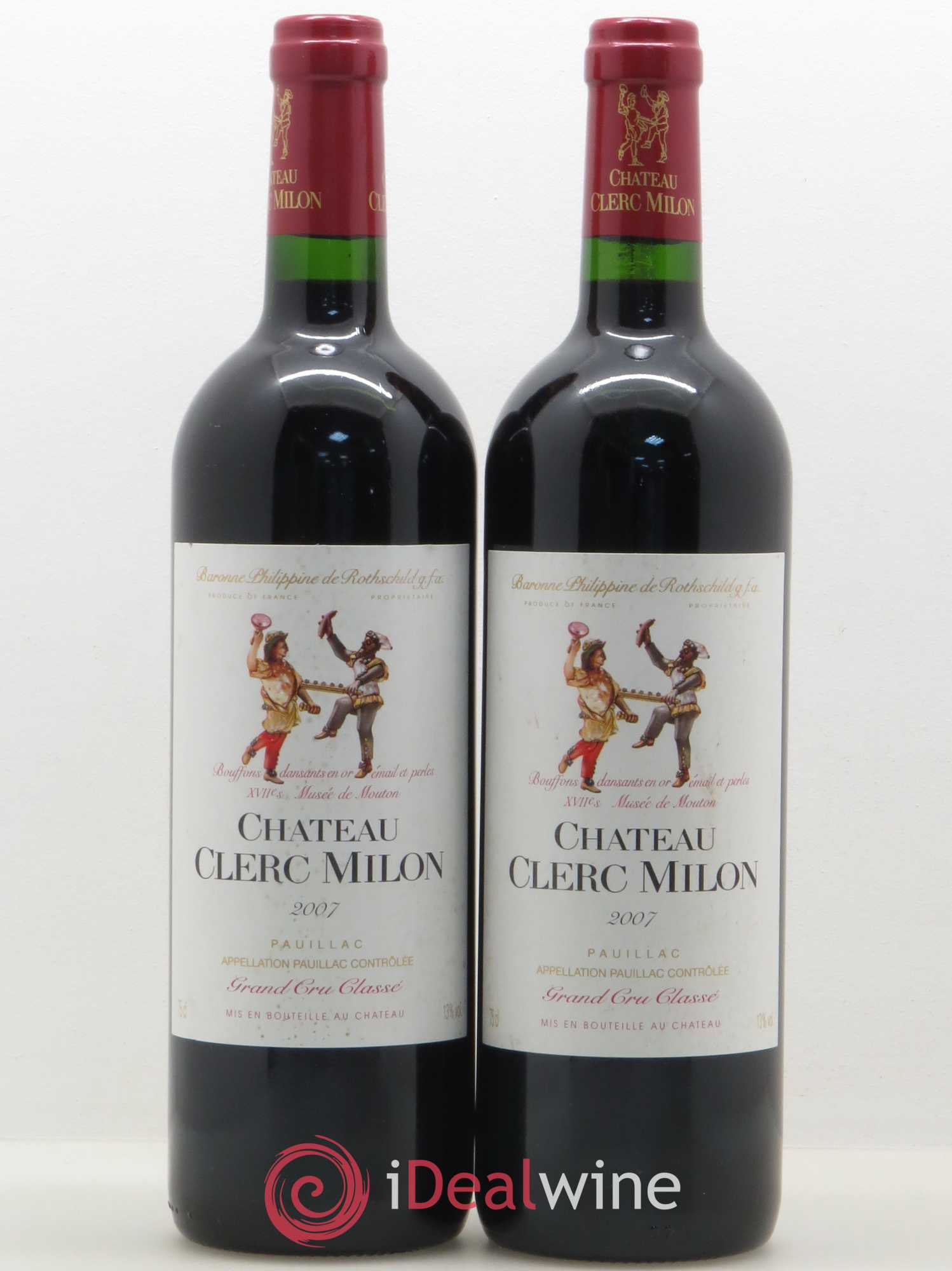 Château Clerc Milon 5ème Grand Cru Classé 2007 - Lot de 2 bouteilles - 0