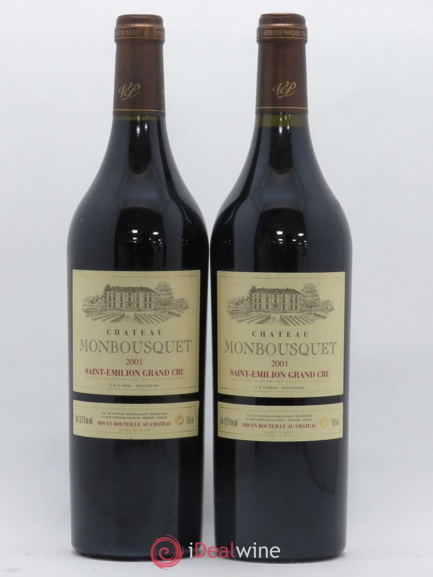Château Monbousquet Grand Cru Classé 2001 - Lot de 2 bouteilles - 0