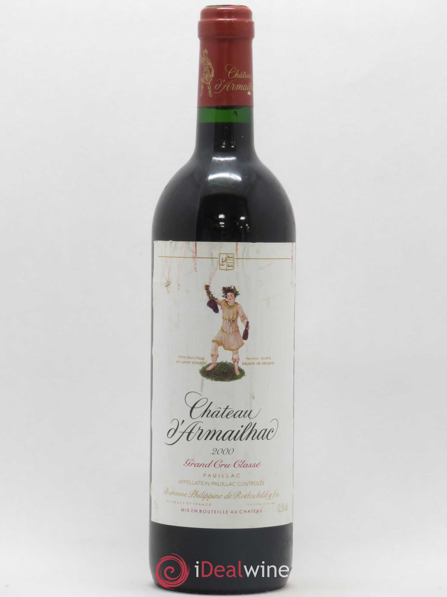 Château d' Armailhac - Mouton Baron(ne) Philippe 5ème Grand Cru Classé 2000 - Lot de 1 bouteille - 0