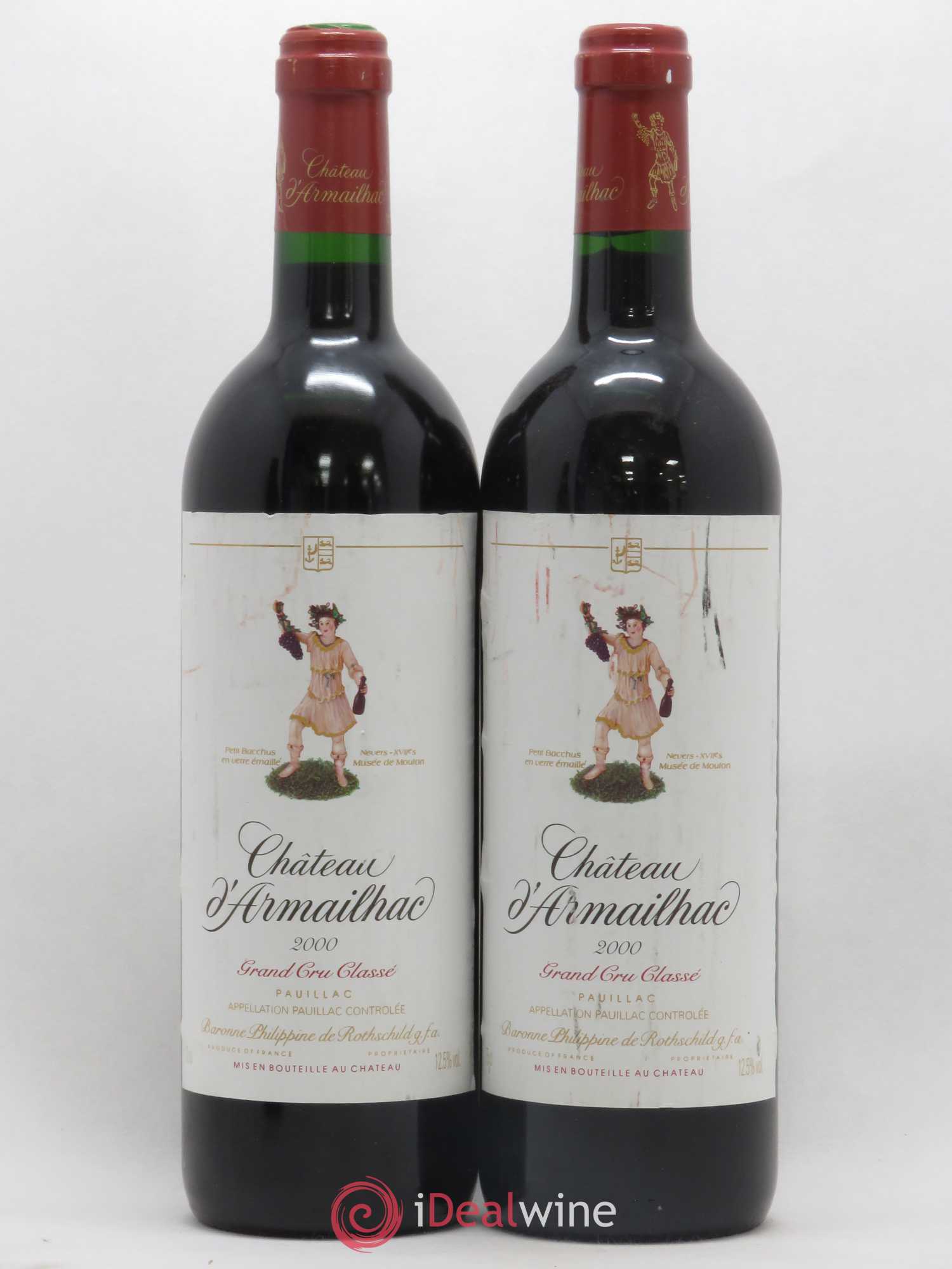 Château d' Armailhac - Mouton Baron(ne) Philippe 5ème Grand Cru Classé 2000 - Lot de 2 bouteilles - 0
