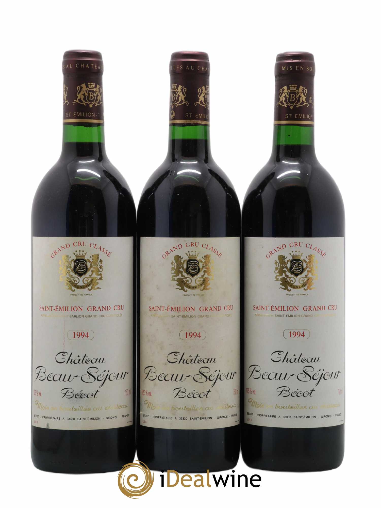 Château Beau-Séjour Bécot 1er Grand Cru Classé B 1994 - Lot de 3 bouteilles - 0