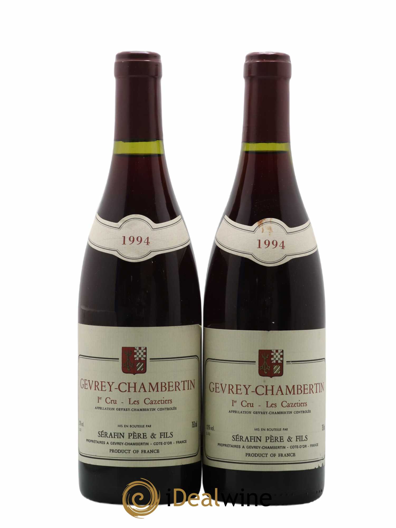 Gevrey-Chambertin 1er Cru Les Cazetiers Christian Sérafin Père et Fils (sans prix de réserve) 1994 - Lot de 2 bouteilles - 0