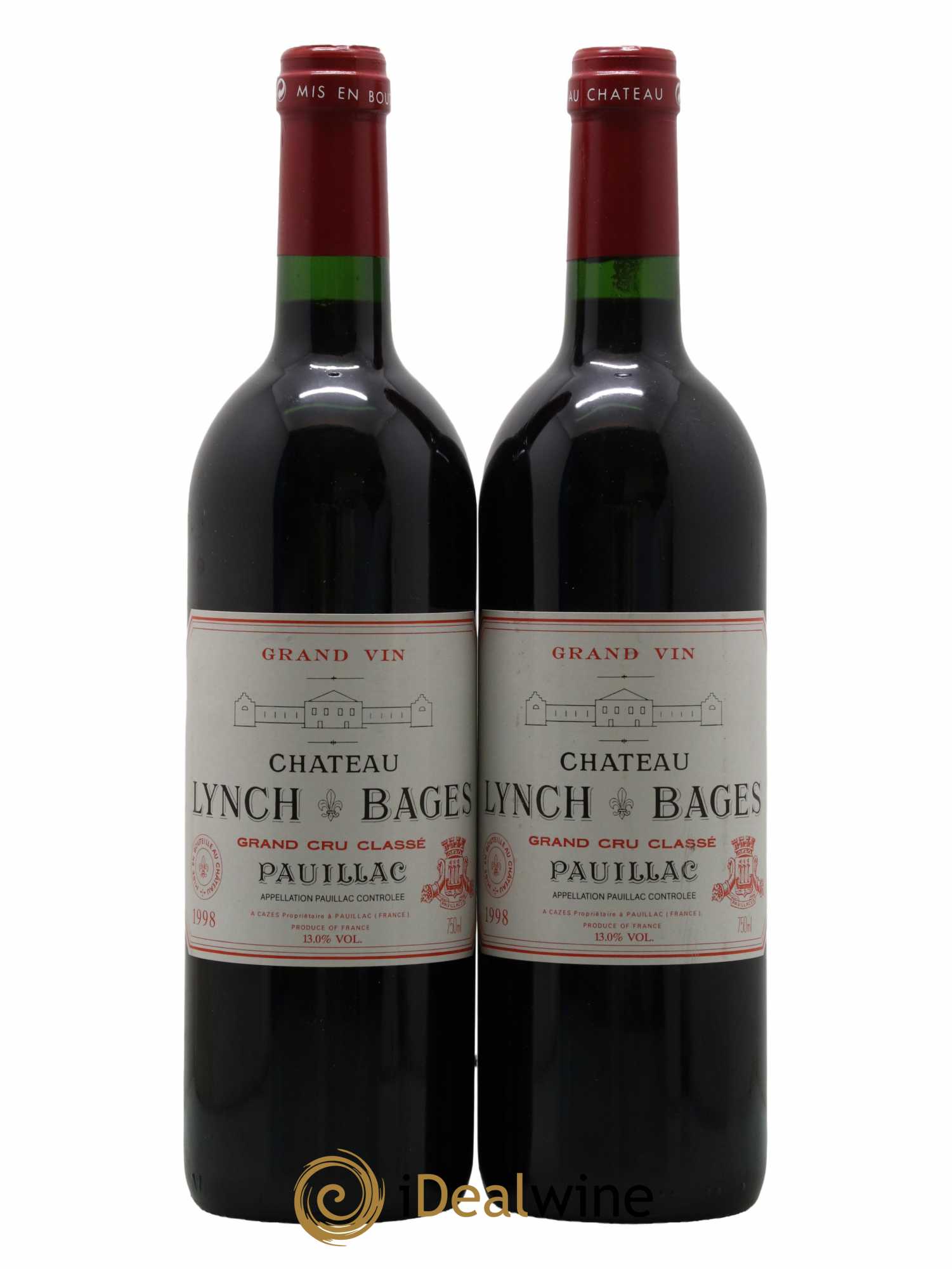 Château Lynch Bages 5ème Grand Cru Classé 1998 - Lot de 2 bouteilles - 0