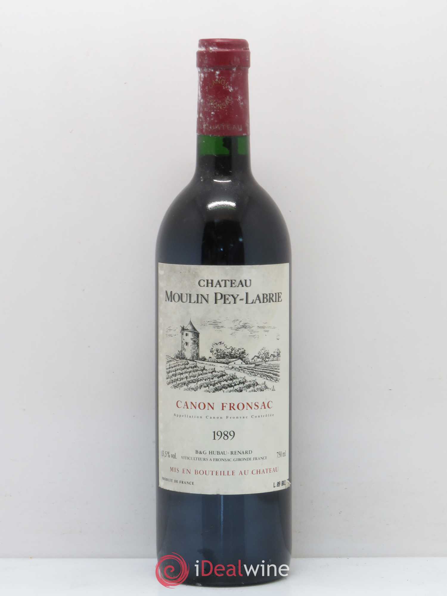 Château Moulin Pey-Labrie 1989 - Lot de 1 bouteille - 0