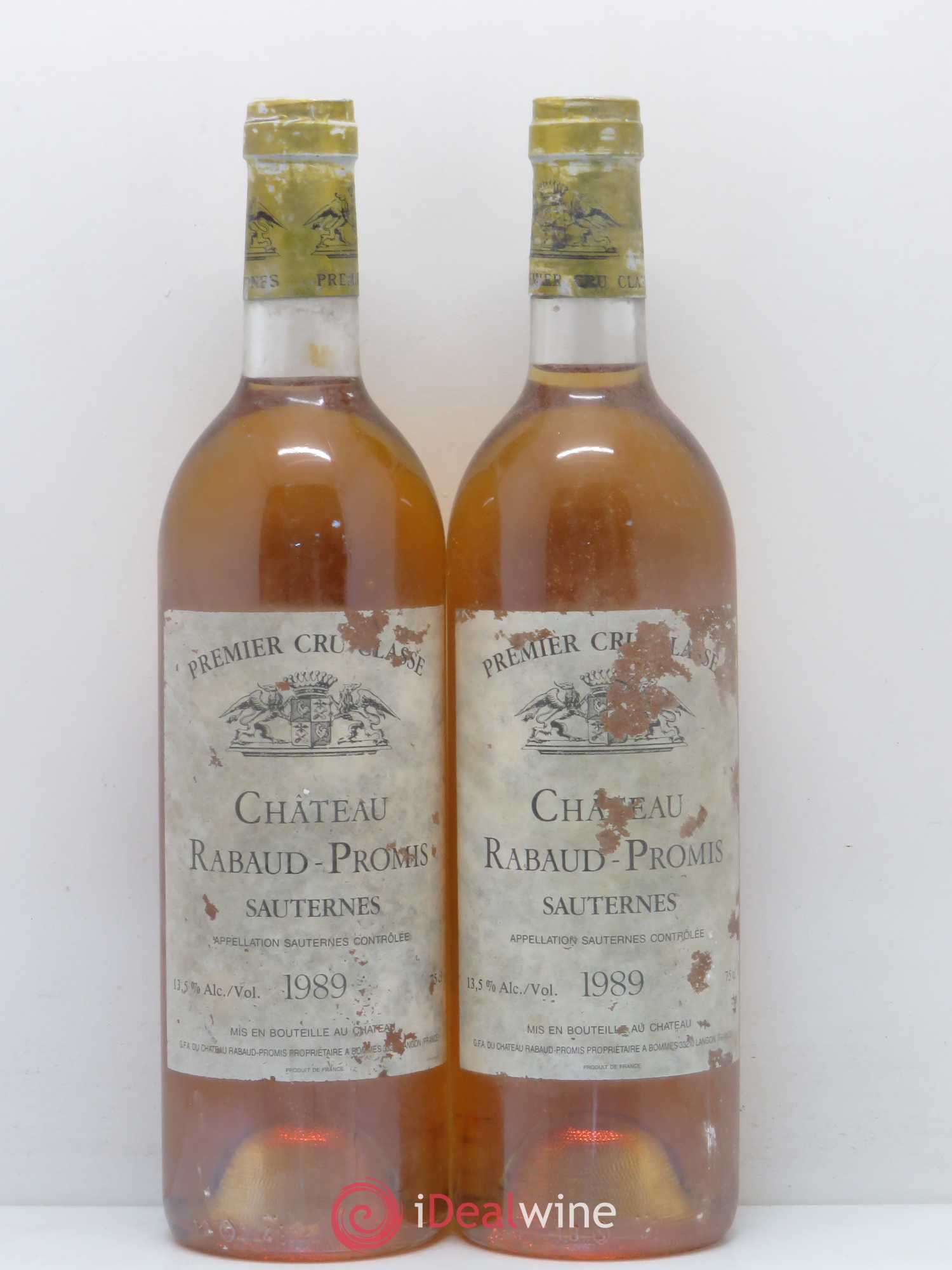Château Rabaud Promis 1er Grand Cru Classé 1989 - Lotto di 2 bottiglie - 0