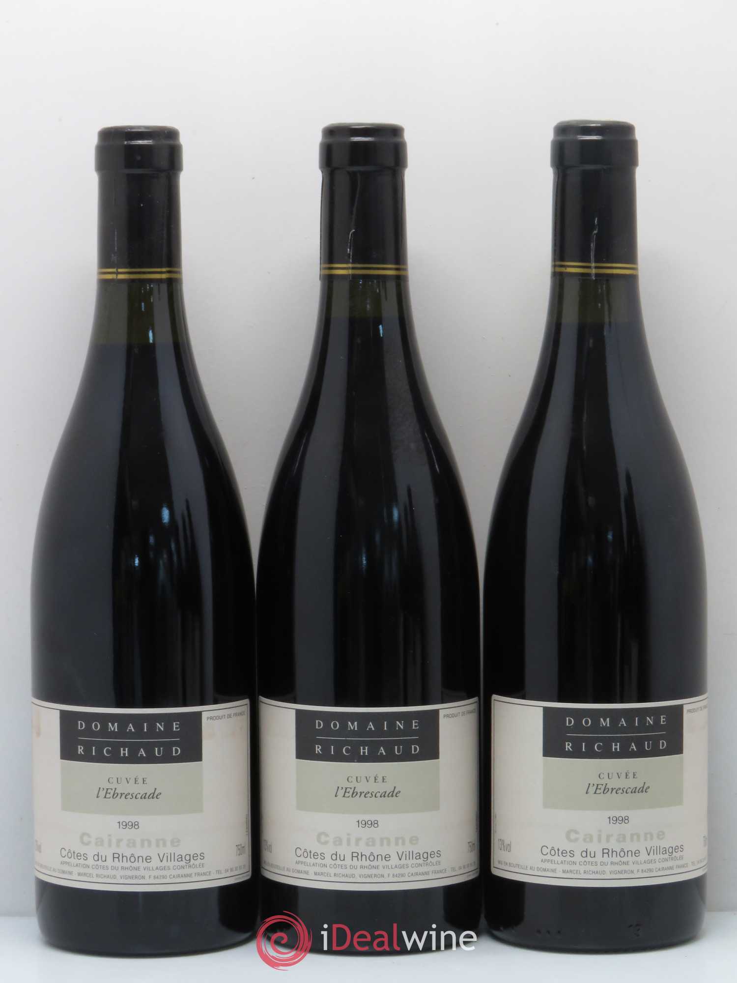 Cairanne Ebrescade Marcel Richaud 1998 - Lot de 6 bouteilles - 2