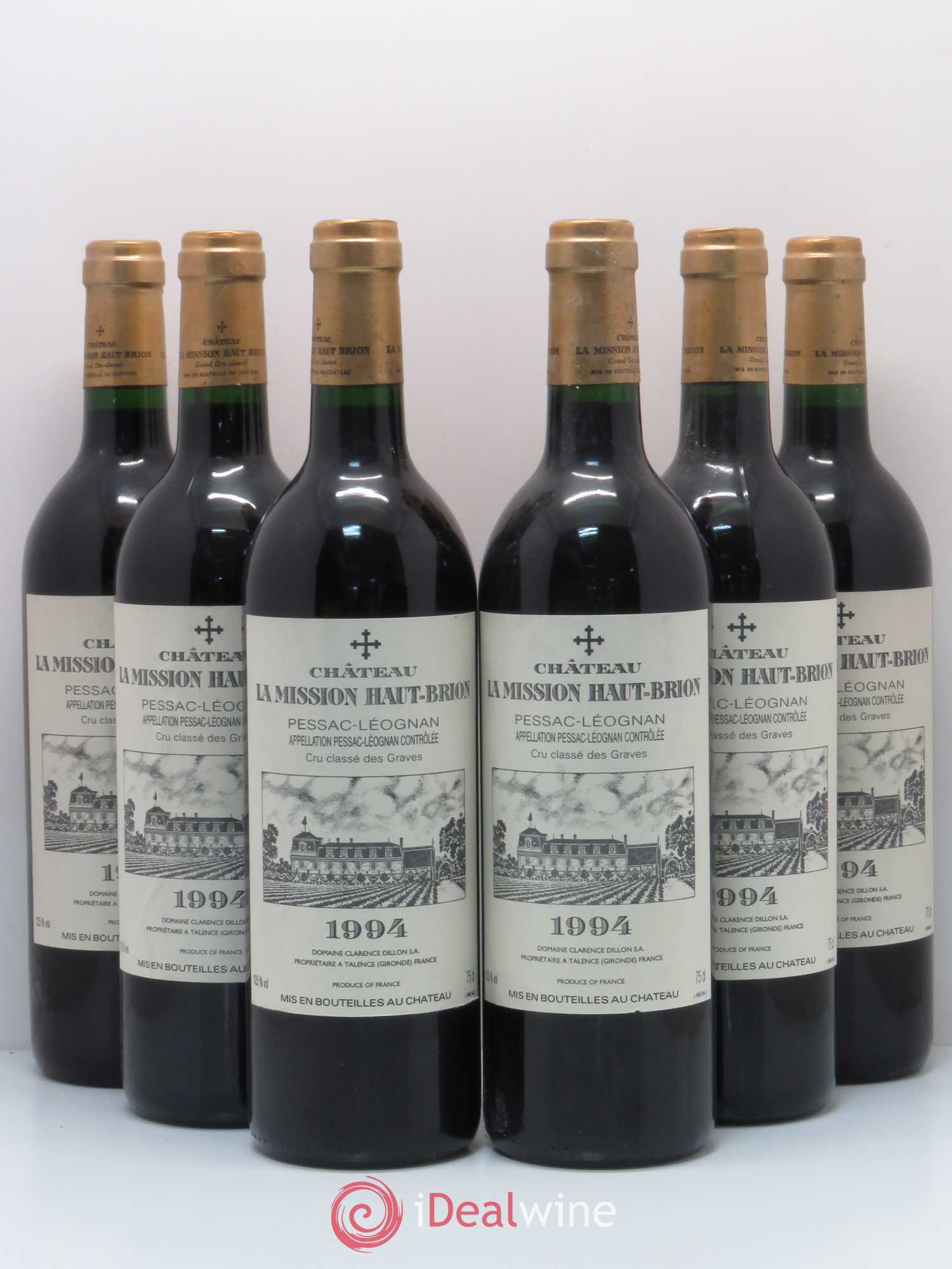 Château la Mission Haut-Brion Cru Classé de Graves 1994 - Lot de 6 bouteilles - 0