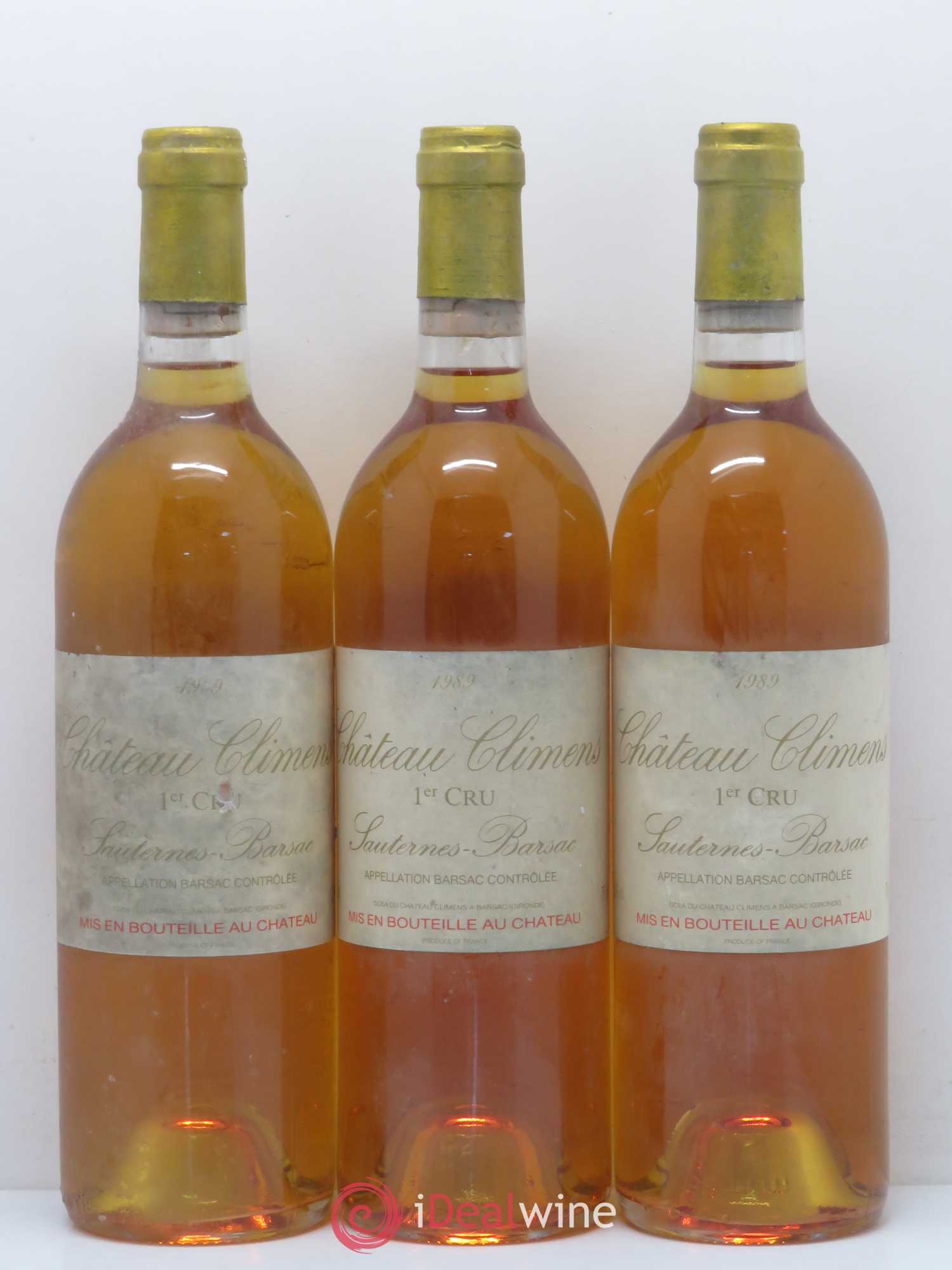 Château Climens 1er Grand Cru Classé 1989 - Lotto di 3 bottiglie - 0