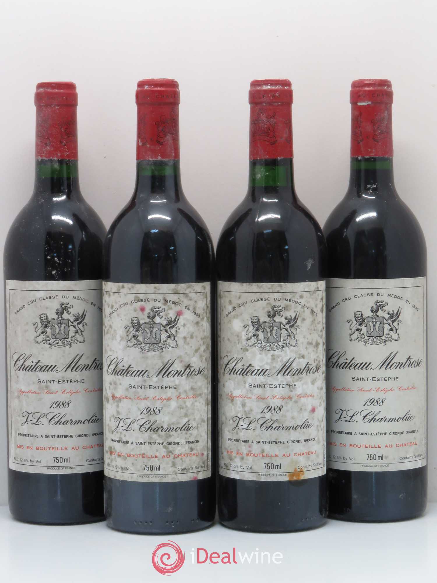 Château Montrose 2ème Grand Cru Classé 1988 - Lot de 4 bouteilles - 0