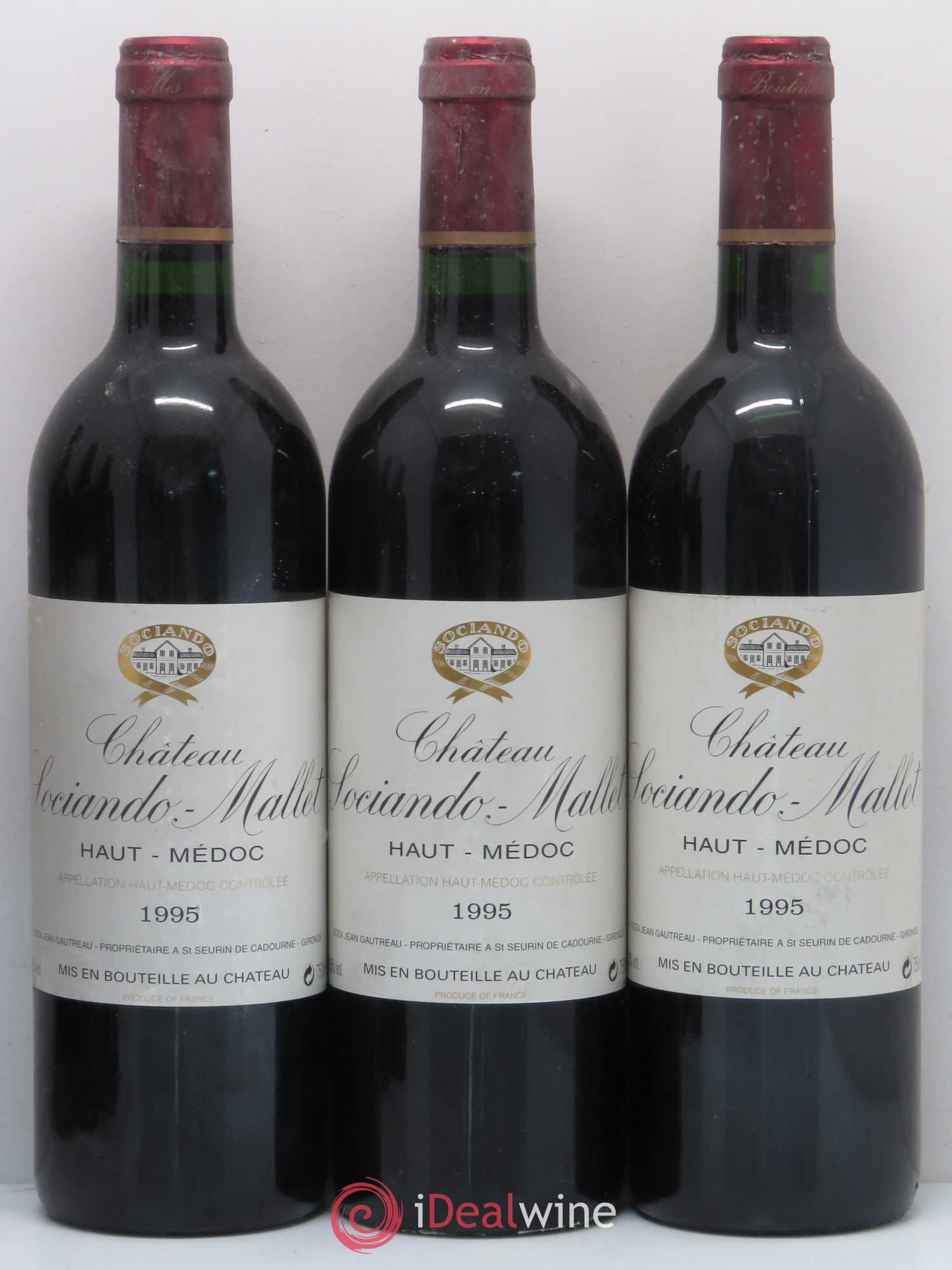 Château Sociando Mallet 1995 - Lot de 6 bouteilles - 1