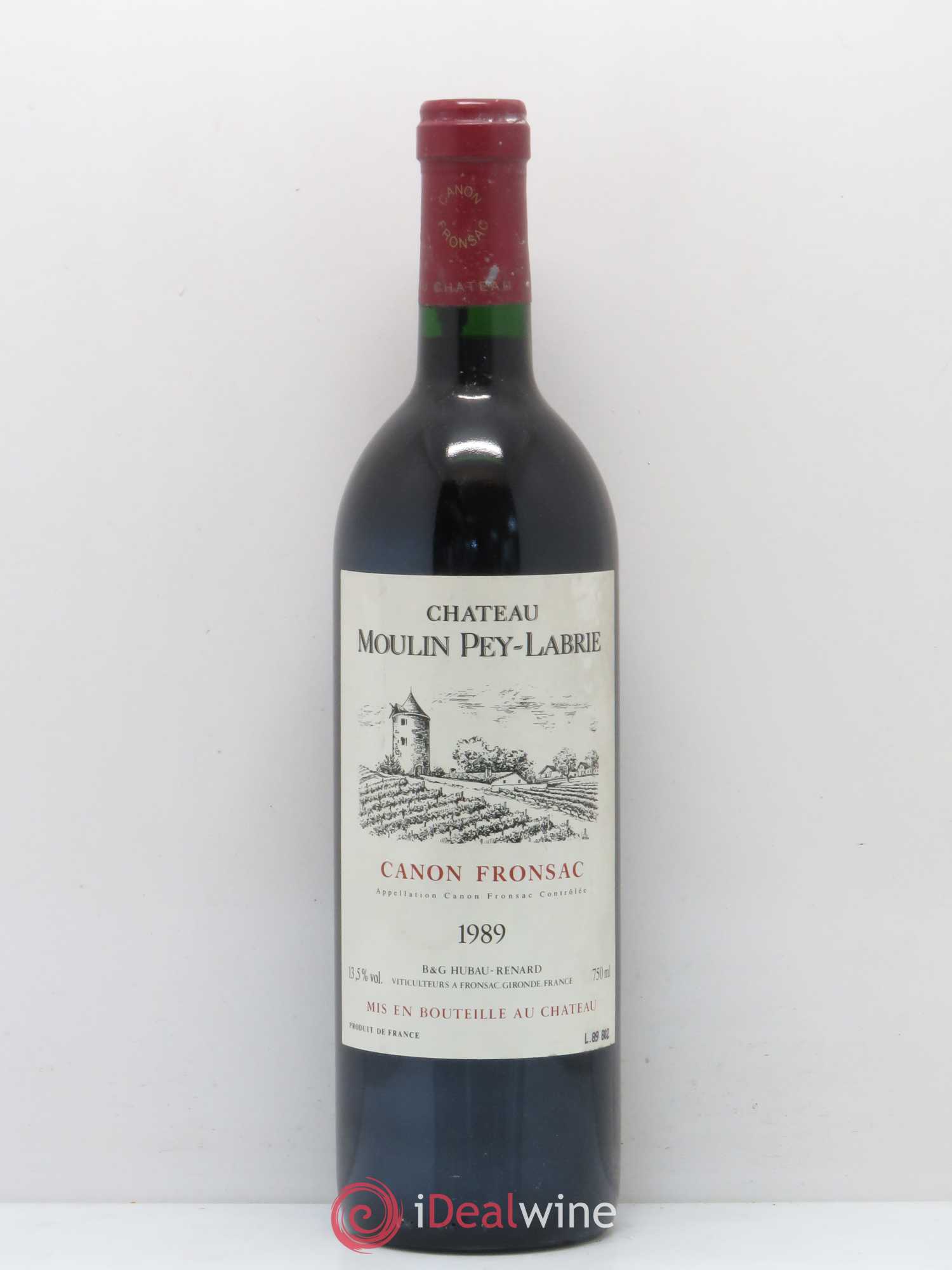 Château Moulin Pey-Labrie 1989 - Lot de 1 bouteille - 0