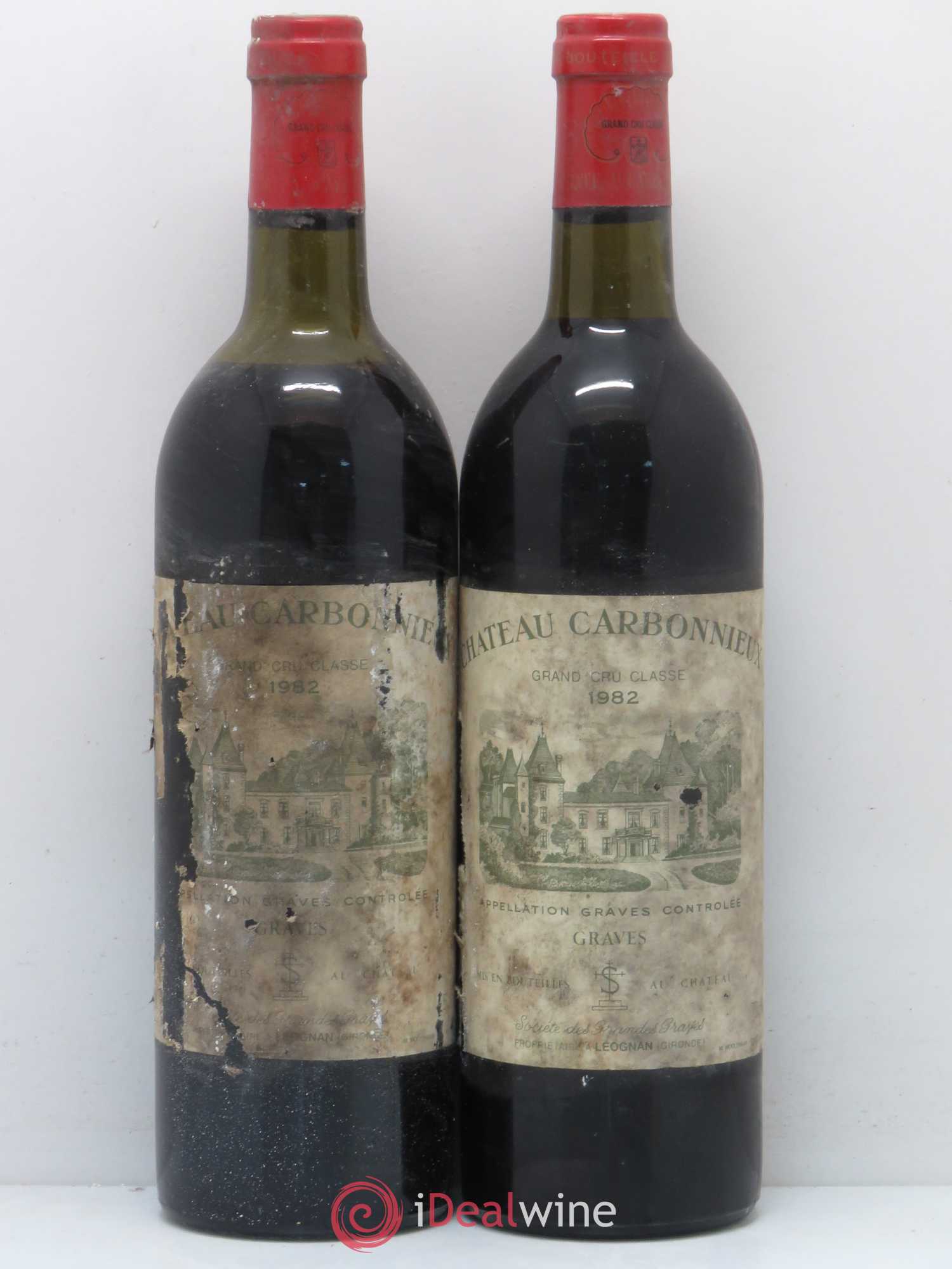Château Carbonnieux Cru Classé de Graves 1982 - Lot de 2 bouteilles - 0