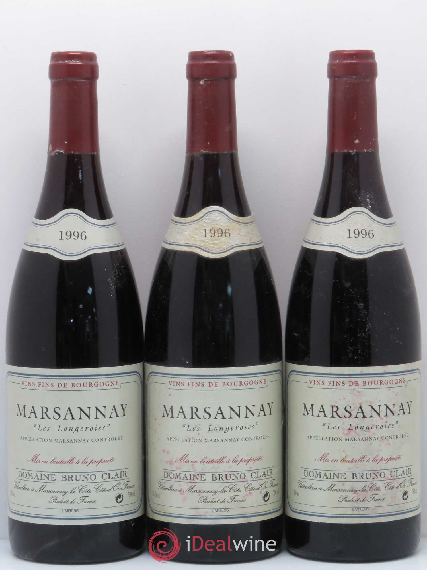 Marsannay Les Longeroies Bruno Clair (Domaine) 1996 - Lotto di 3 bottiglie - 0