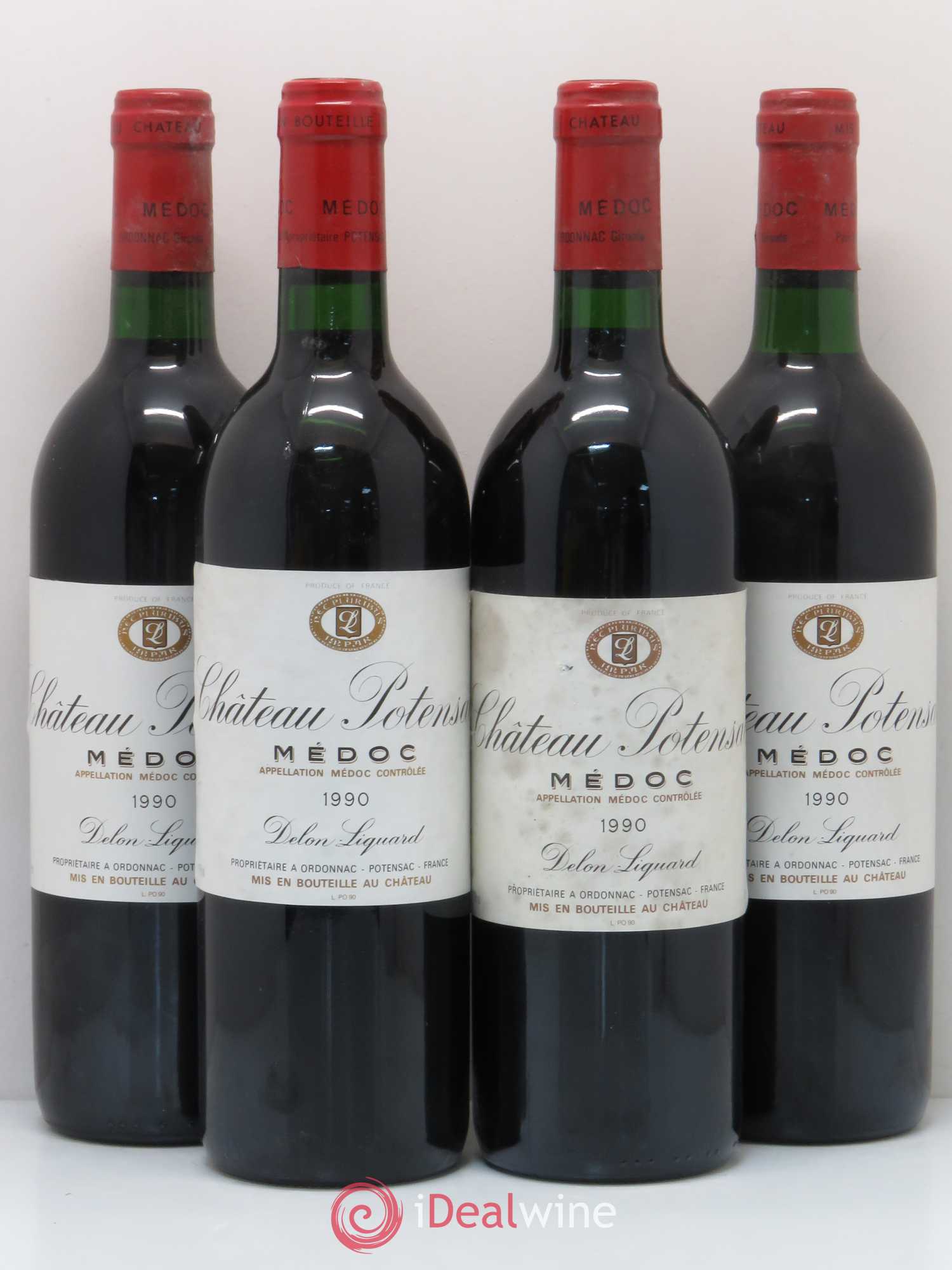 Château Potensac 1990 - Lot de 4 bouteilles - 0