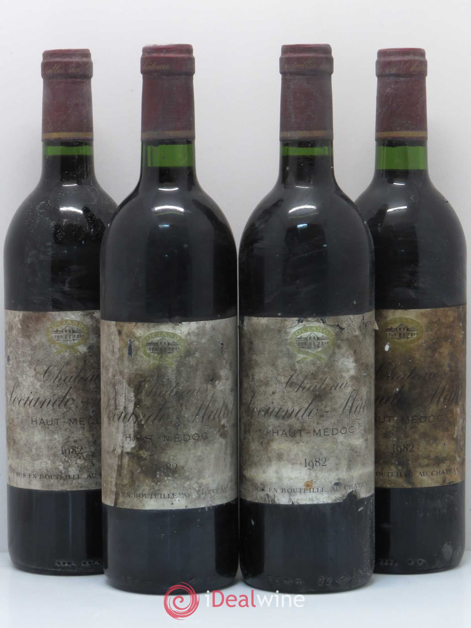 Château Sociando Mallet 1982 - Lot de 4 bouteilles - 0