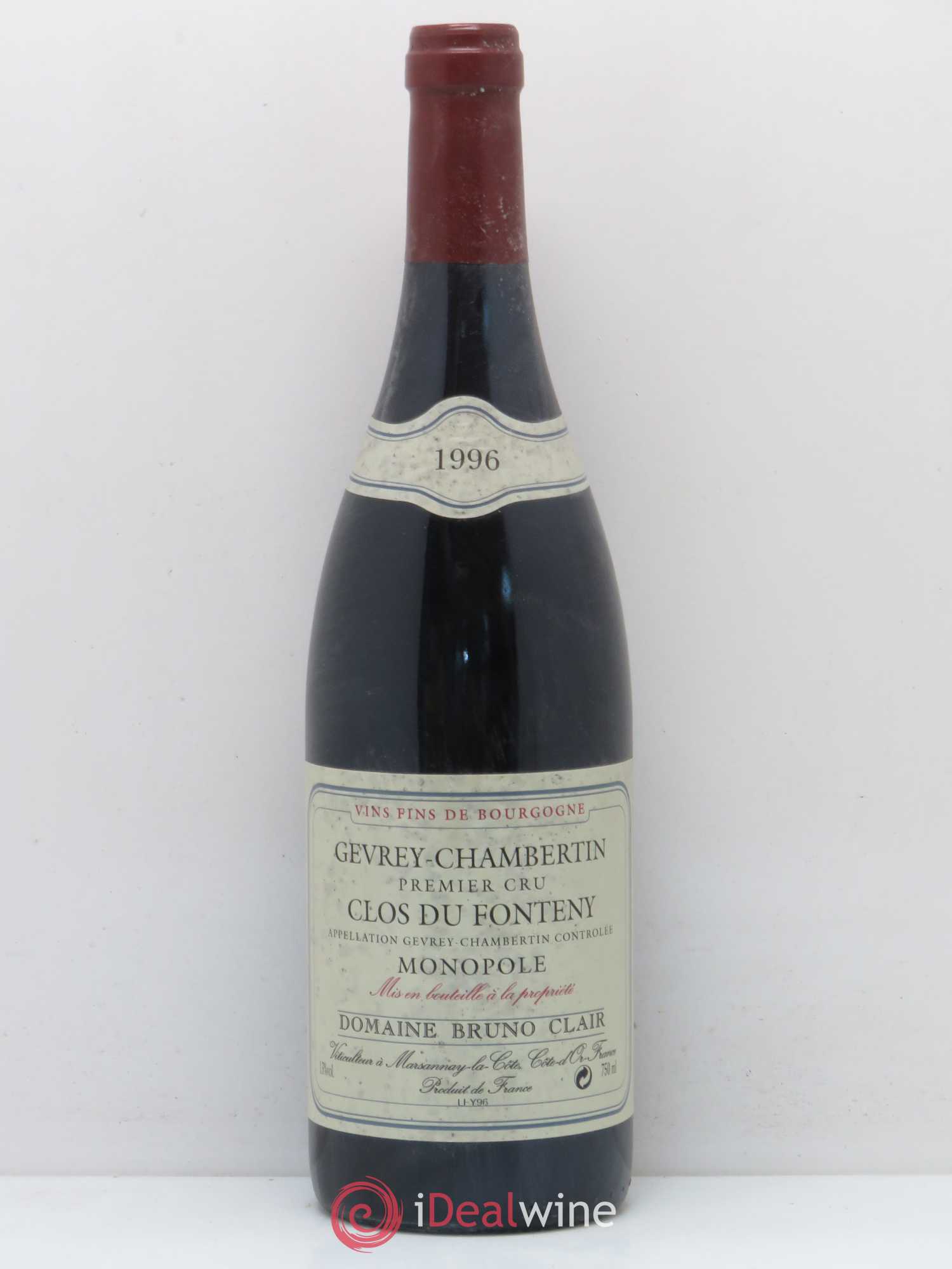 Gevrey-Chambertin 1er Cru Clos du Fonteny Bruno Clair (Domaine) 1996 - Lot de 1 bouteille - 0