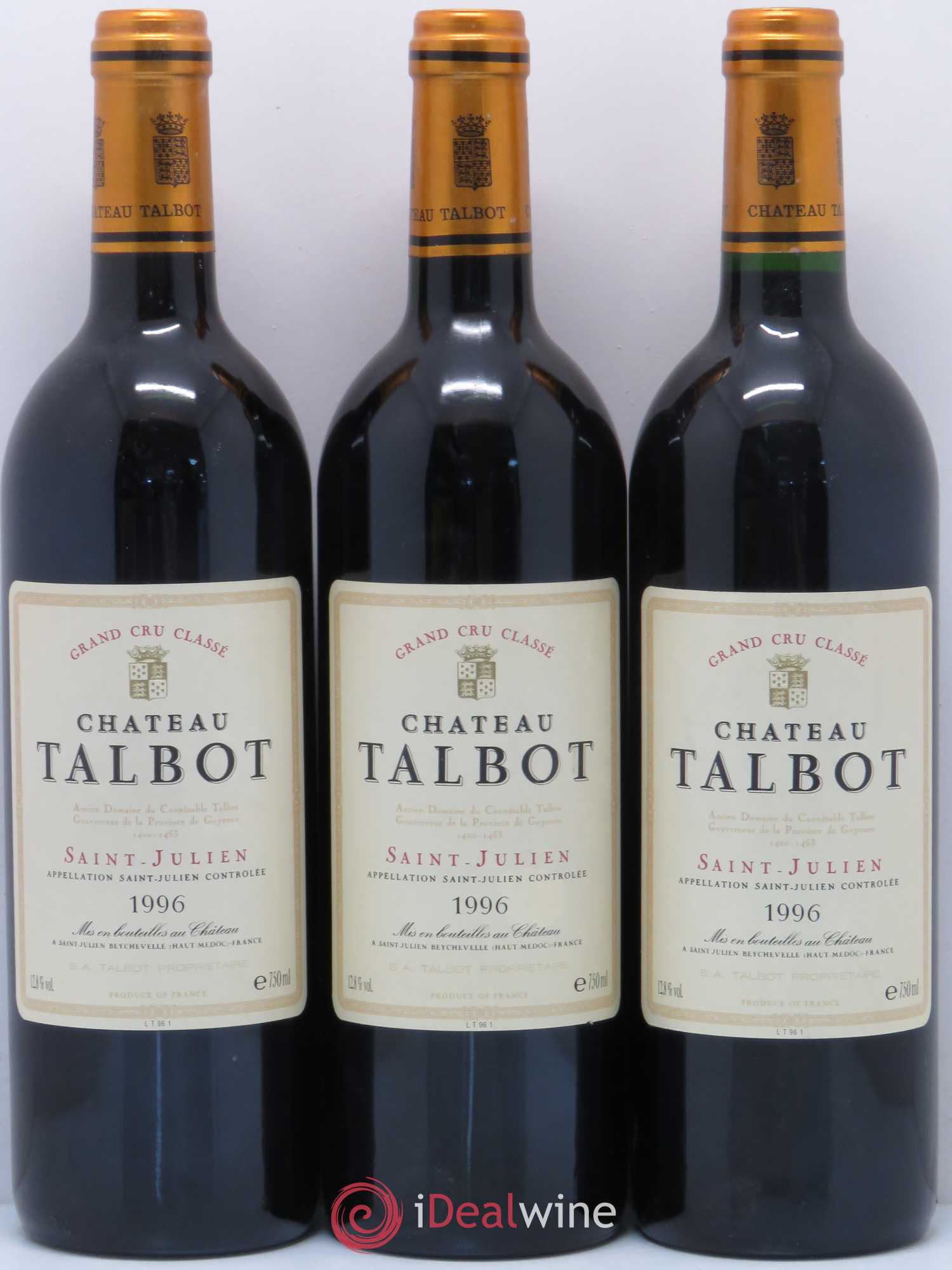 Château Talbot 4ème Grand Cru Classé 1996 - Lot de 12 bouteilles - 1