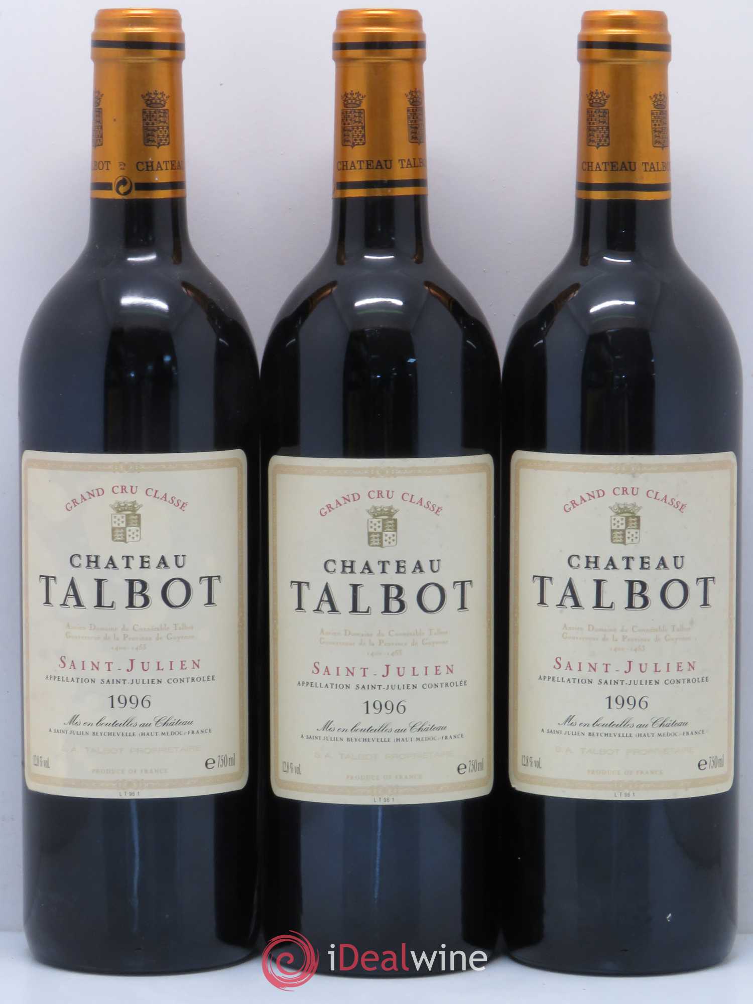 Château Talbot 4ème Grand Cru Classé 1996 - Lot de 12 bouteilles - 2