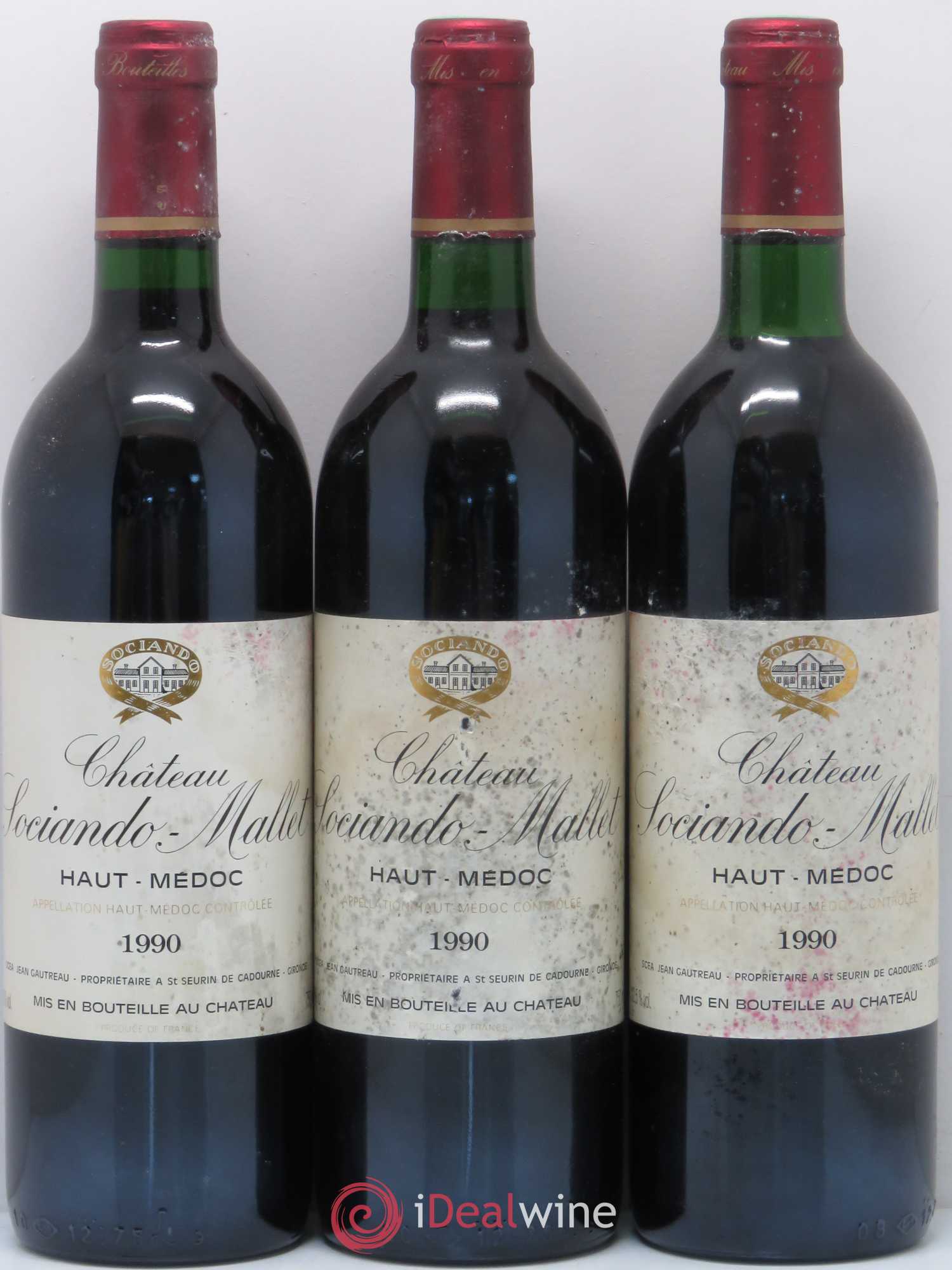 Château Sociando Mallet 1990 - Lot de 12 bouteilles - 2