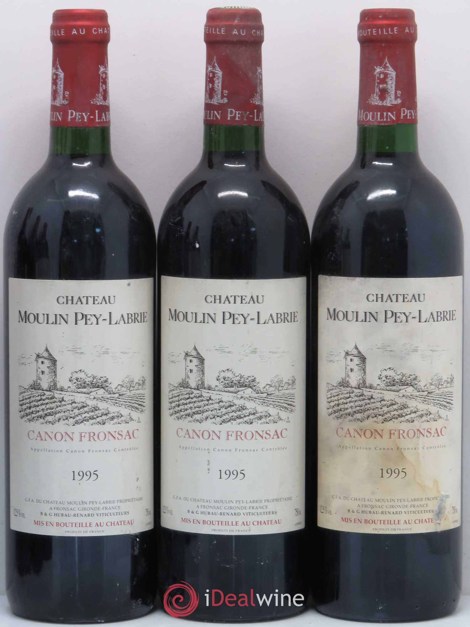 Château Moulin Pey-Labrie 1995 - Lot de 6 bouteilles - 1
