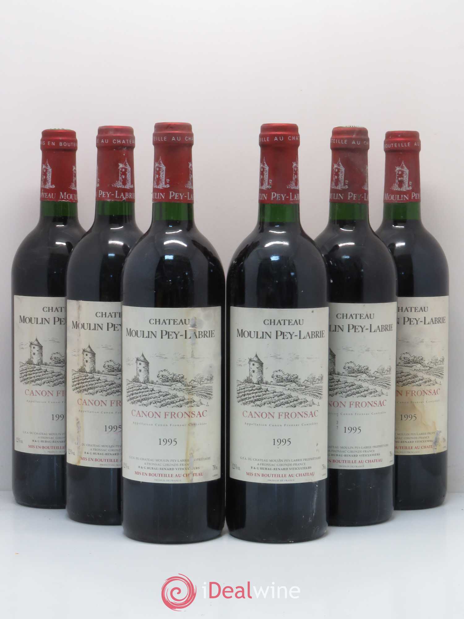 Château Moulin Pey-Labrie 1995 - Lot de 6 bouteilles - 0