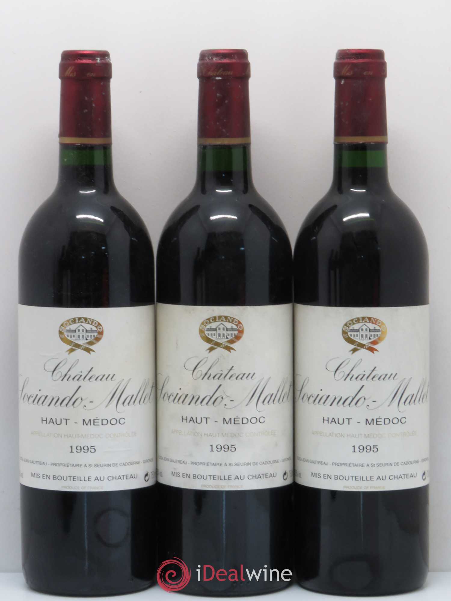 Château Sociando Mallet 1995 - Lot de 6 bouteilles - 1