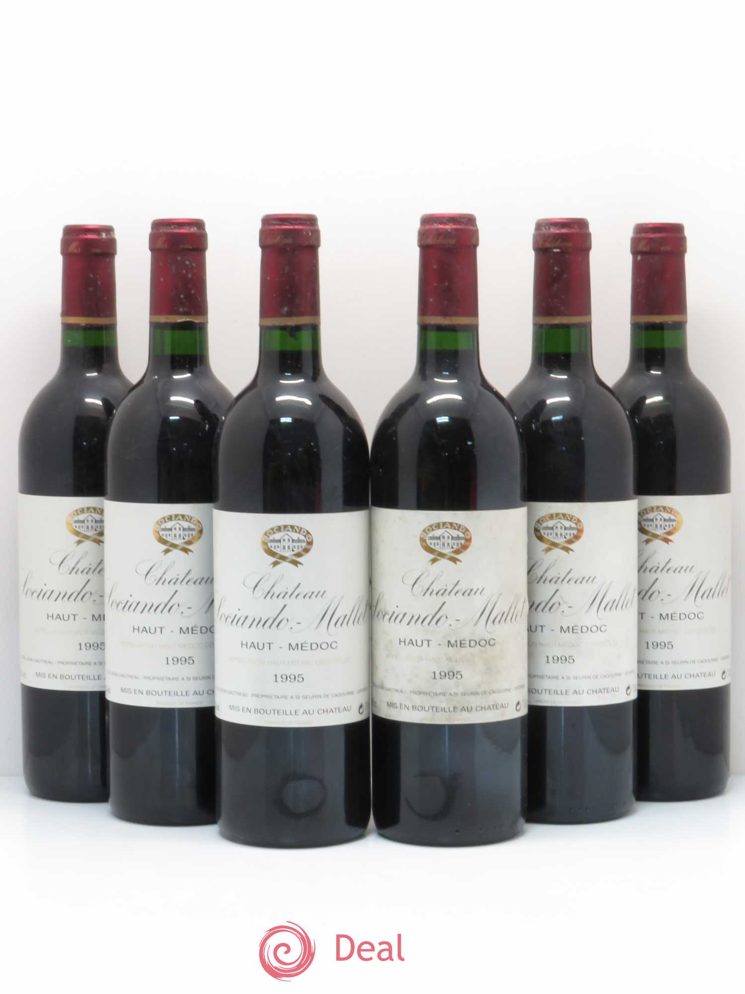 Château Sociando Mallet 1995 - Lot de 6 bouteilles - 0