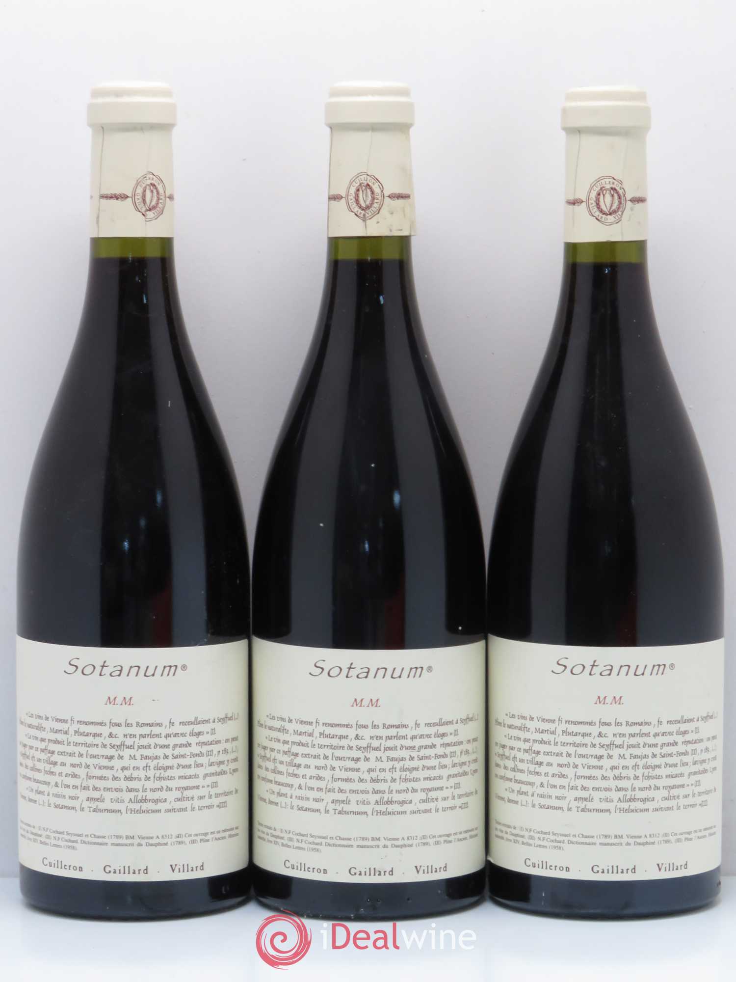 Collines Rhodaniennes Sotanum Les Vins de Vienne 2000 - Lot de 3 bouteilles - 0