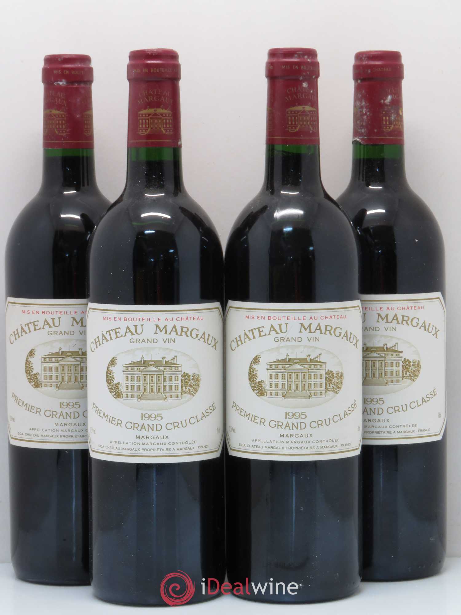 Château Margaux 1er Grand Cru Classé 1995 - Lot de 4 bouteilles - 0