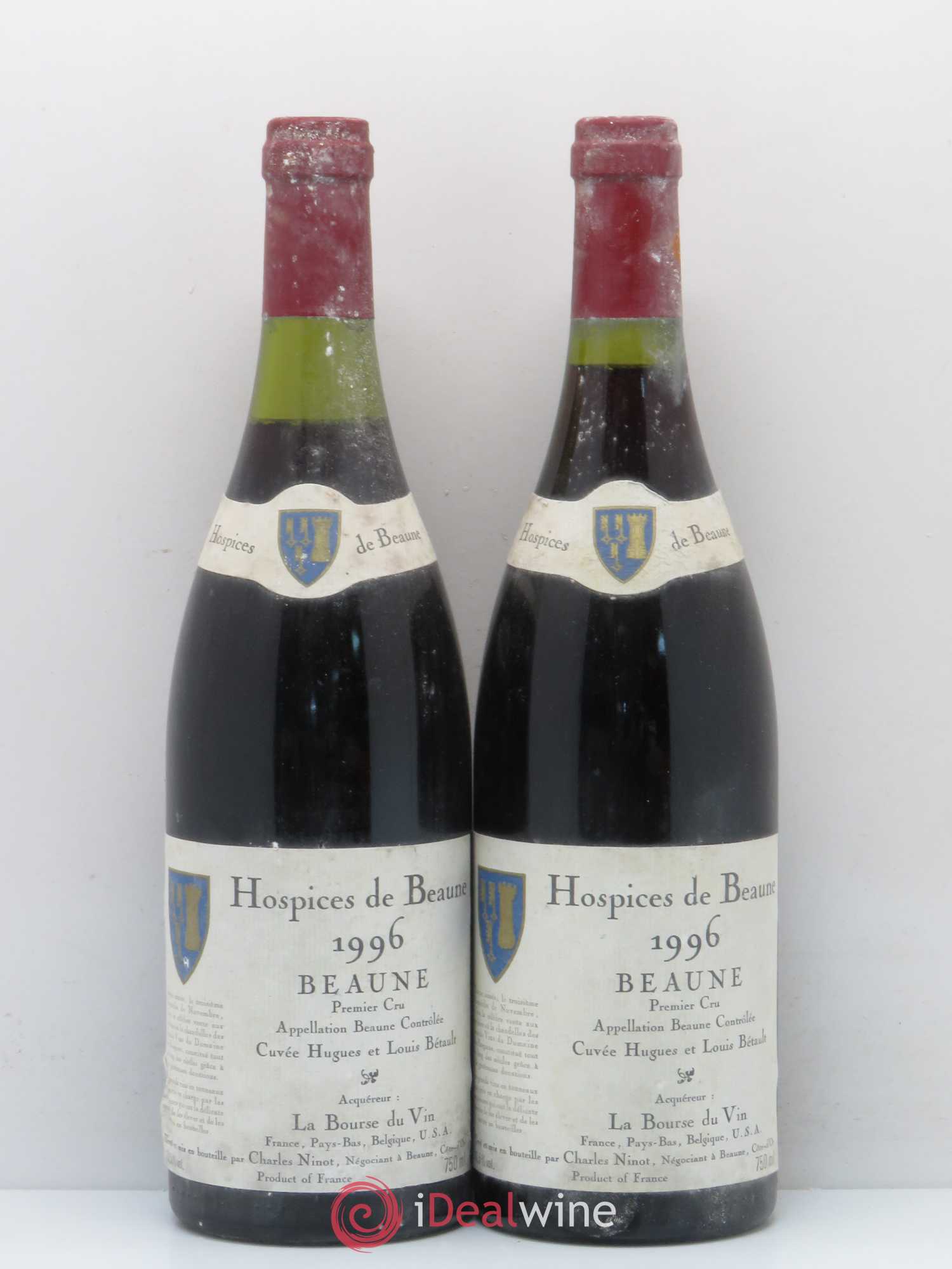 Beaune 1er Cru cuvée Hughes et Louis Betault Hospices de Beaune Château Ninot 1996 - Posten von 2 Flaschen - 0