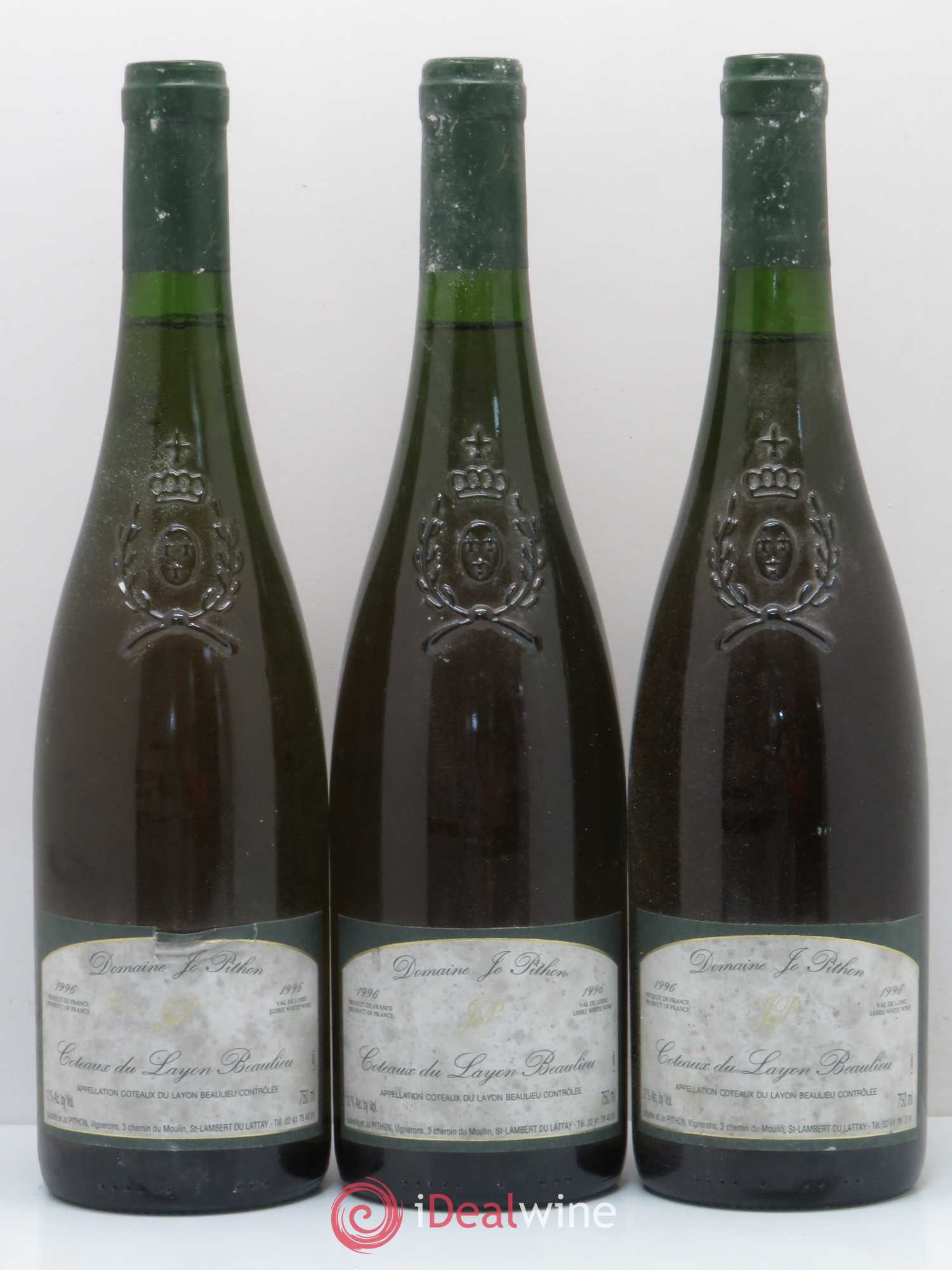 Coteaux du Layon Beaulieu Jo Pithon 1996 - Lotto di 3 bottiglie - 0