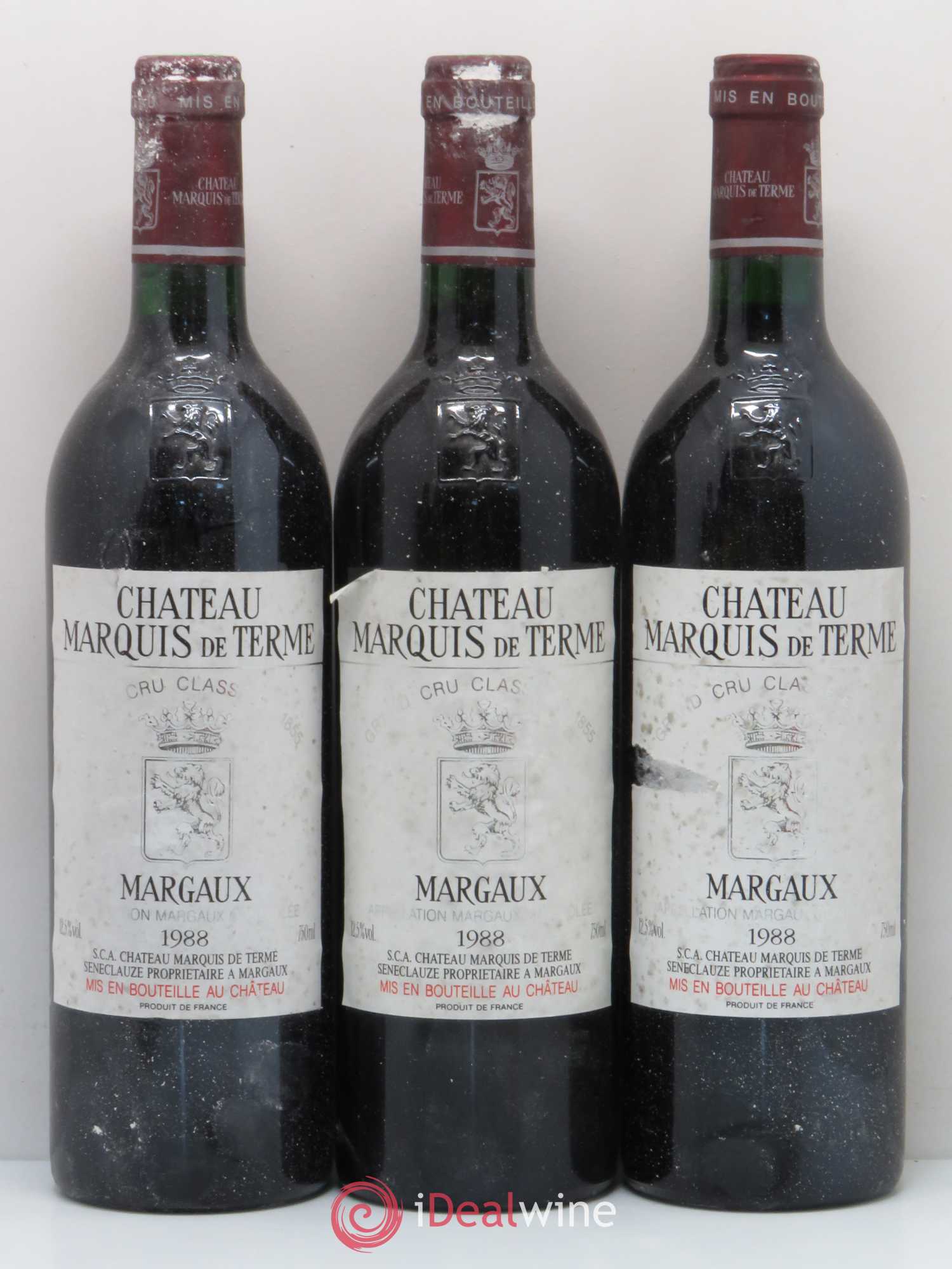 Château Marquis de Terme 4ème Grand Cru Classé 1988 - Lot de 5 bouteilles - 1