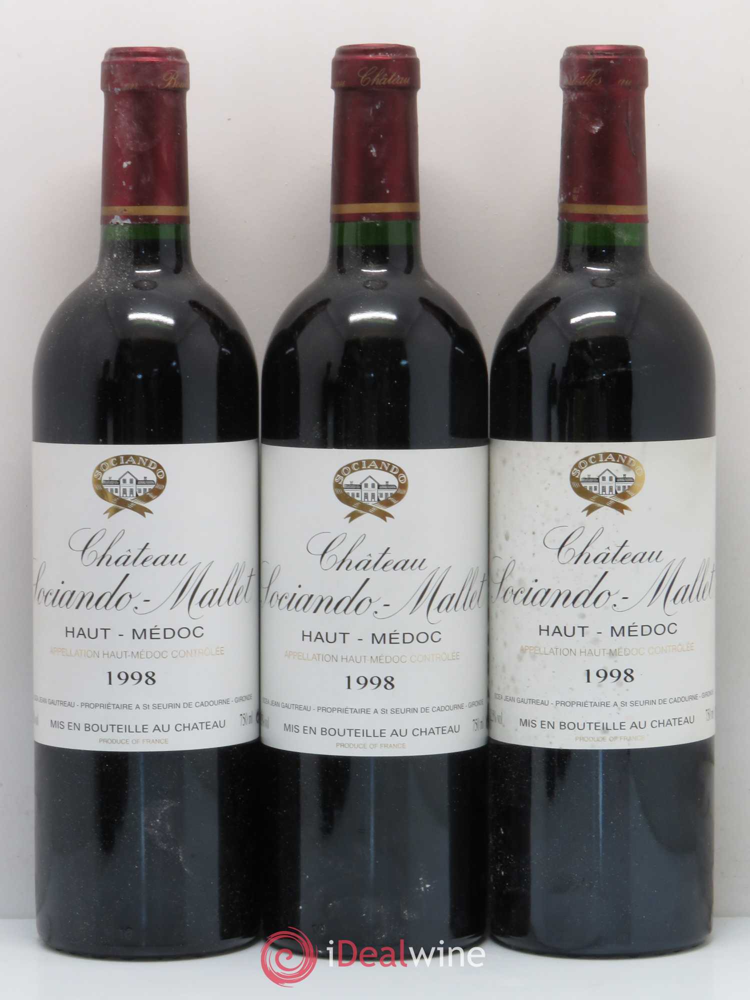 Château Sociando Mallet 1998 - Lot de 6 bouteilles - 1